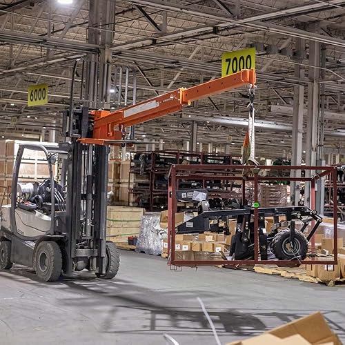 Miniatura 14 de Titan Attachments Pluma telescópica de horquilla de grúa montada en horquilla, telescopios manuales de 31-79 pulgadas, capacidad de elevación