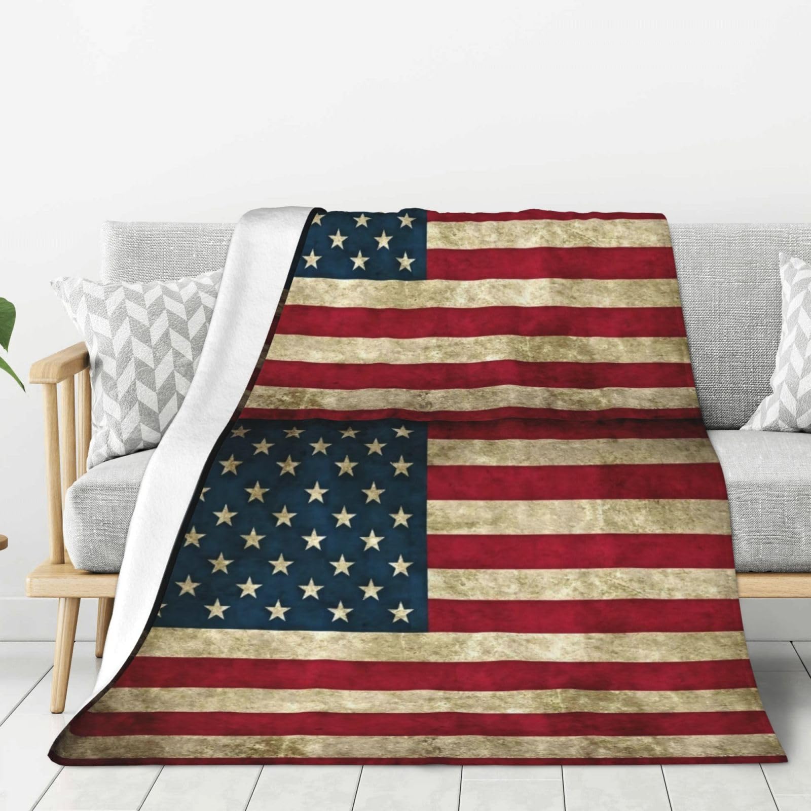 Couverture flanelle drapeau américain plaid lit chaud canapé camping super doux