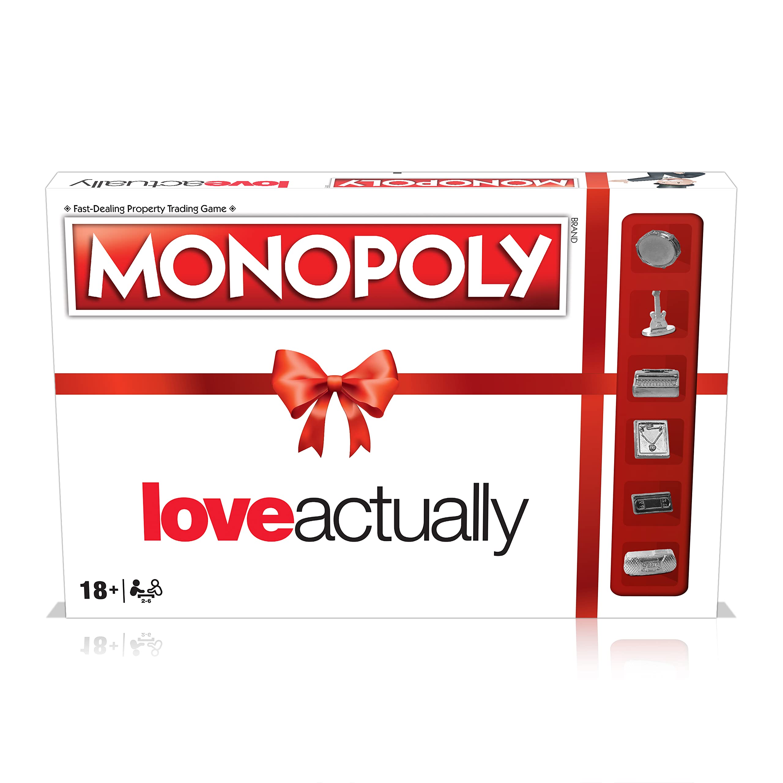 Winning Moves Jeu de société Love Actually Monopoly, avancez vers Karen and Harry's House et Jamie's Cottage et échangez Votre Chemin vers Le succès, Jeu Familial à 2 Joueurs et Plus pour Les Enfants