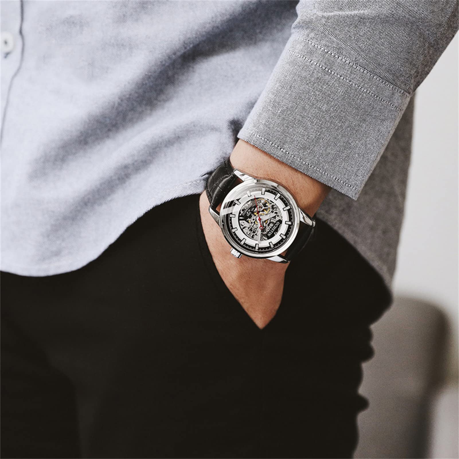FORSINING Męskie automatyczne zegarki mechaniczne wodoodporny Tourbillon męski zegarek szkielet samonastawny sportowy zegarek na rękę moda biznes