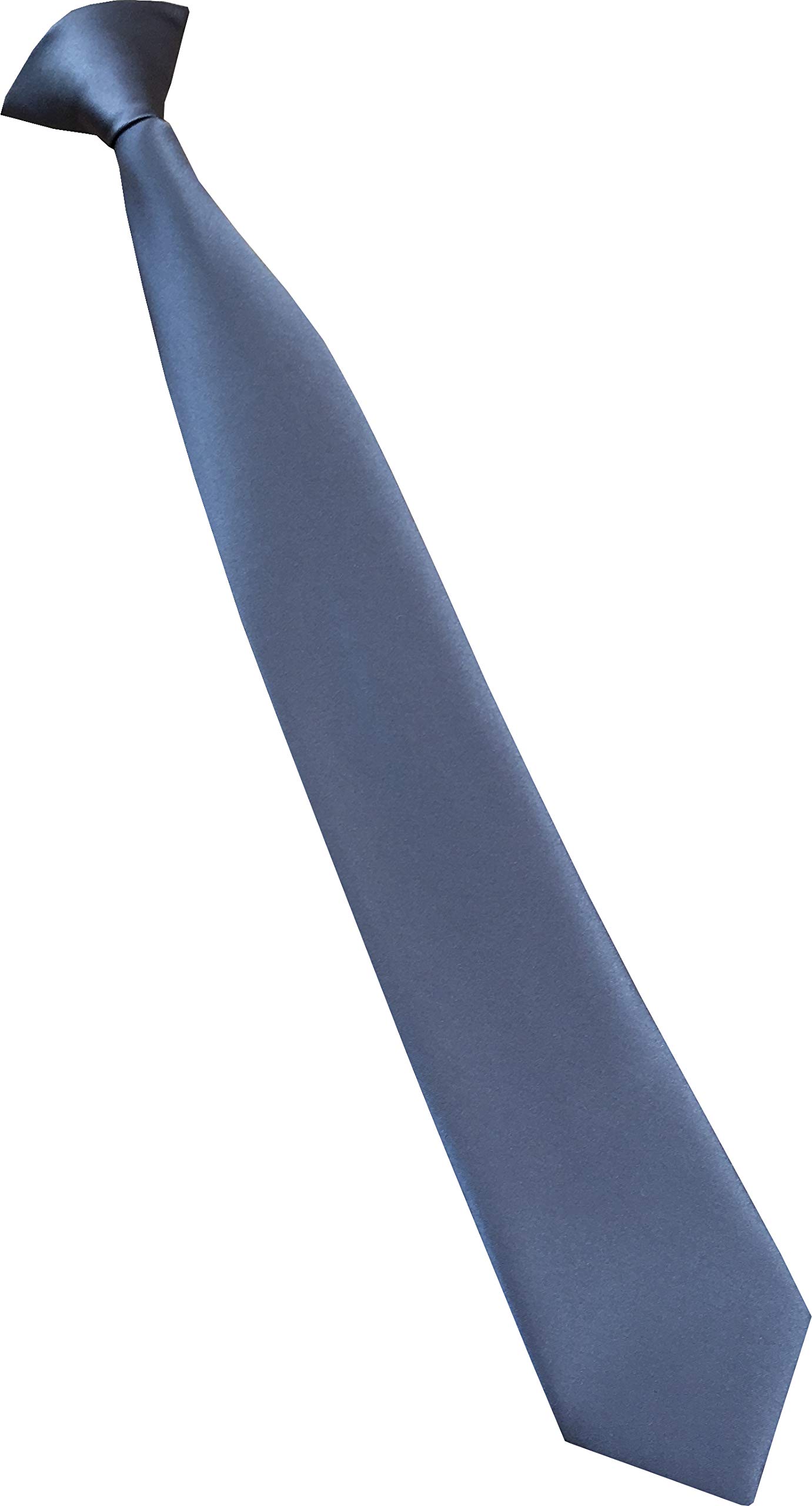 Great British Tie Club Boys Satin Clip On Ties Slate Grey