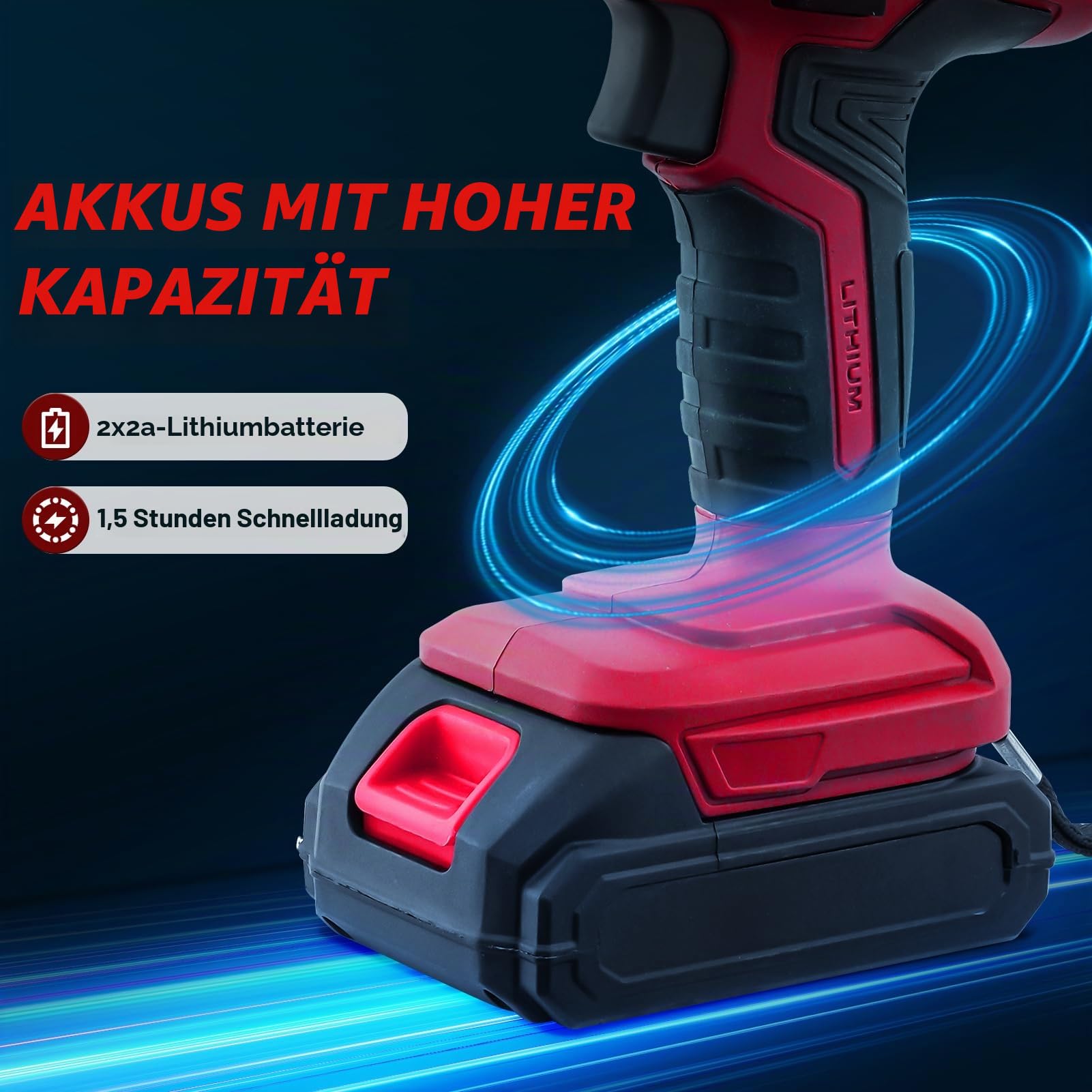 Akku Säbelsäge 21V & Reciprosäge, 4000 RPM Kabellos mit 2x 2.0Ah Akku, 8 Sägeblätter für Holz Metall, Fuchsschwanz Säge Elektrisch für Baustelle Garten