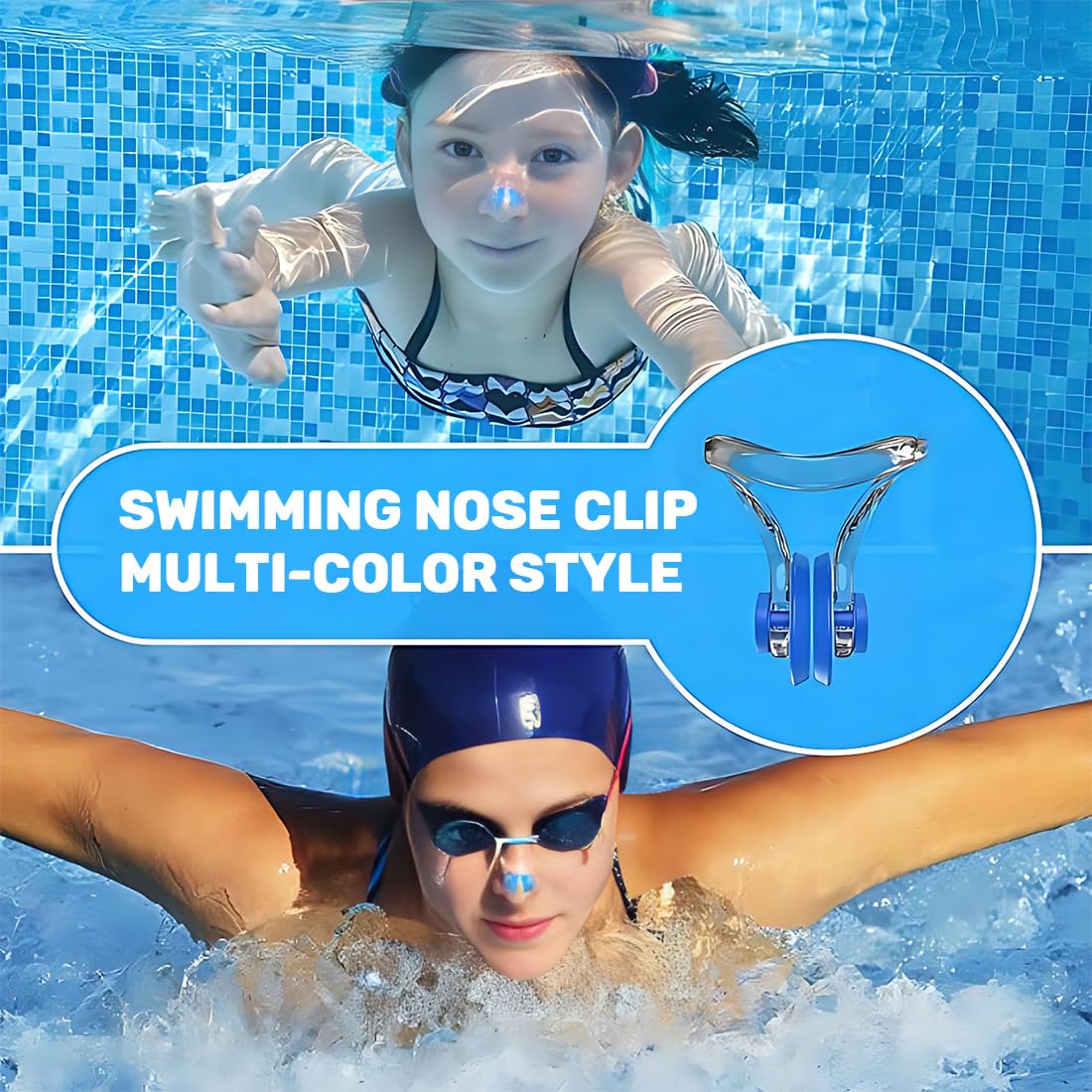 Stringinaso AQASKIN Per Nuoto - Blu Per Bambini E Adulti | Impermeabile | Con Custodia - Foto 13