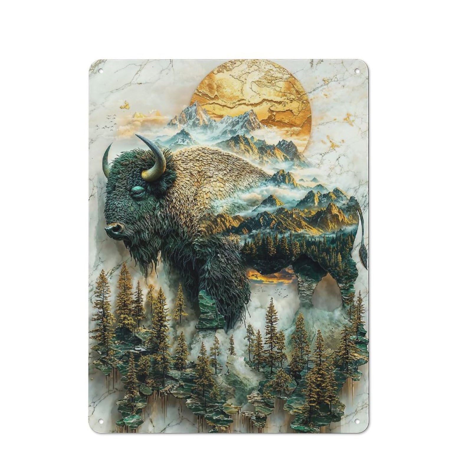 Junmoney Guardian Of The Wilds Retro Tin Sign 40X30cm For Bar Or Restaurant, For Collectors Of Retro Metal Wall Decor