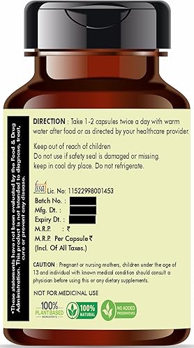 Miniatura 47 de Extracto de Triphala 500mg - 60 cápsulas vegetarianas Extracto de Amla, Baheda y Harad Todo natural 100% vegano Sin gluten Certificado