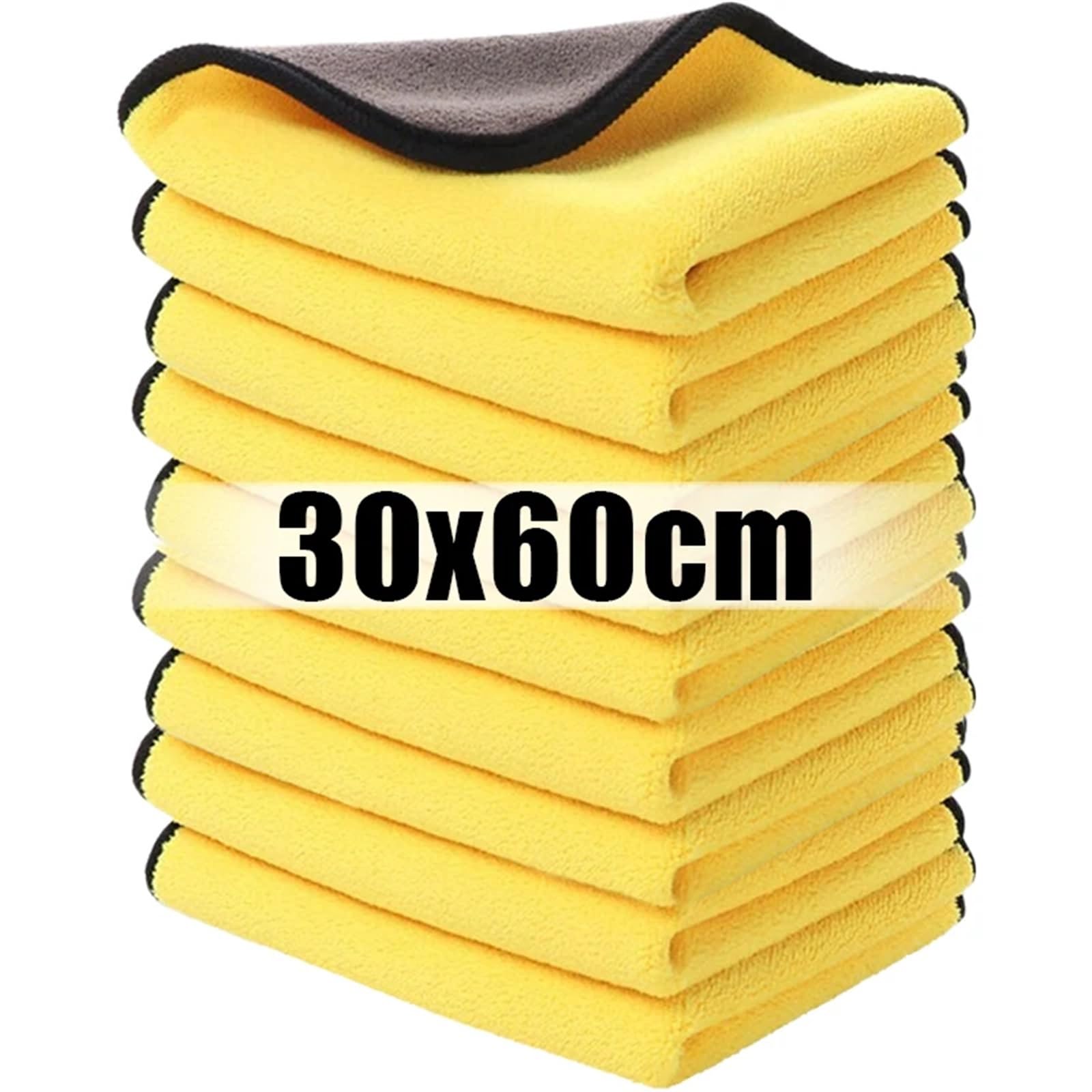 PañO De Limpieza Toalla de Limpieza de Microfibra for Coche, paños de Limpieza Profesionales for Secado de Coche, Accesorios de Lavado, 10/1 Uds.(30x60cm,10PCS)