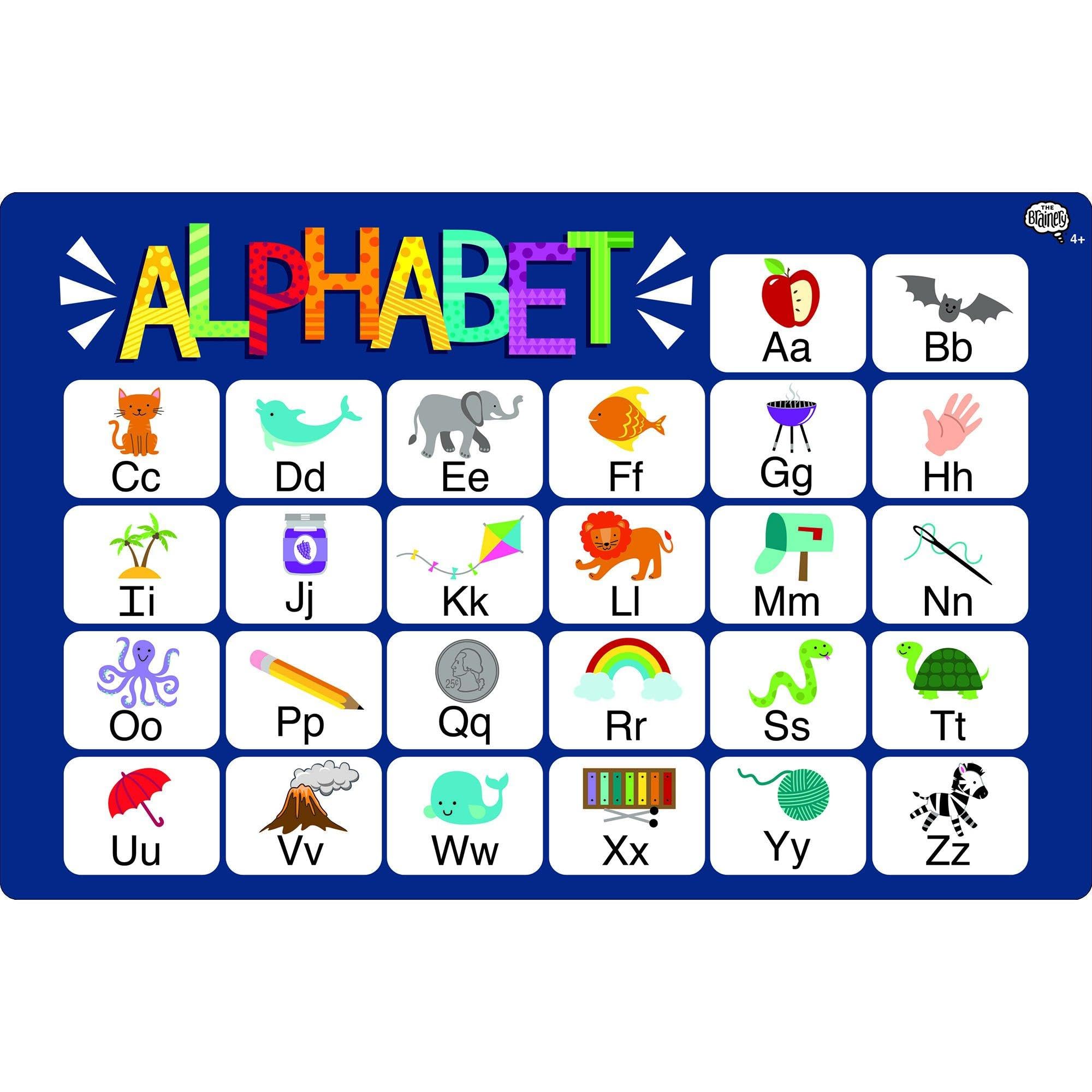 Alphabet Double-Sided Learning Mat, 11.5 x 17.5 Inches, Ages 4 and up