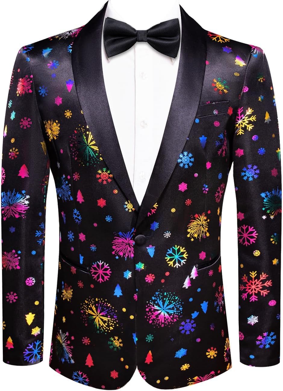Stylish Men Suit Jacket Blazer Shawl Lapel One Button Slim Fit Long Sleeve Jacket Tuxedo Party Dinner