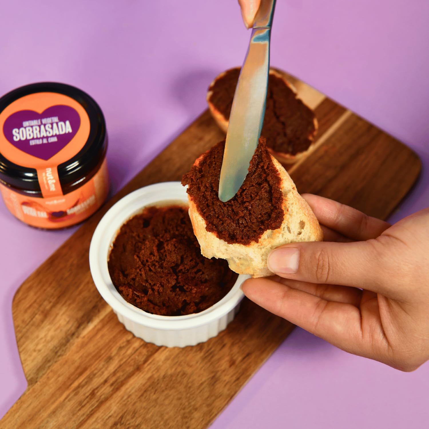 Nut&me Paté Vegetal Estilo Sobrasada al Cava 200g Vegano Alto en Fibra Sin Gluten Sin Lactosa Pack 2x100g