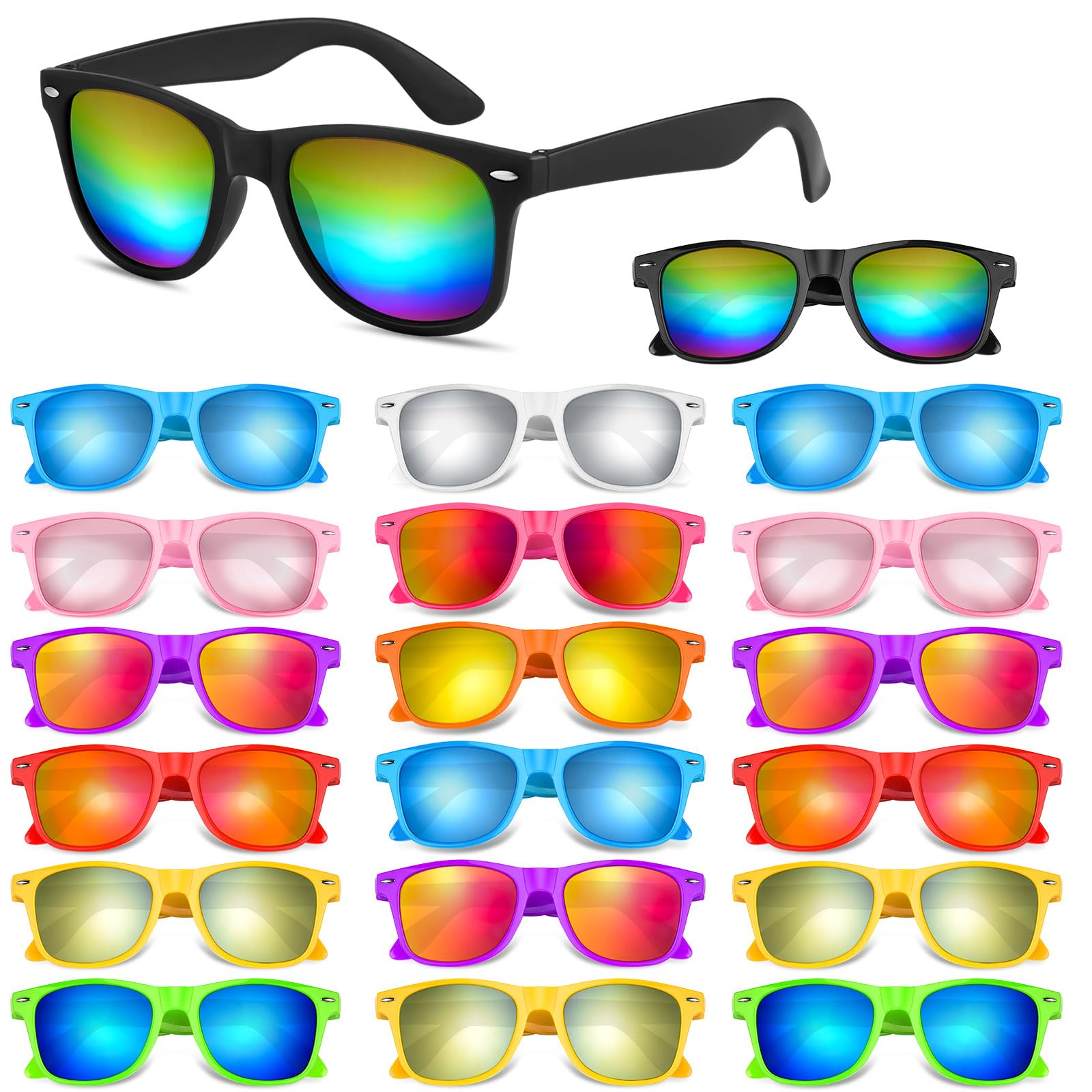 Morcheiong 10/20/40 pezzi occhiali da sole per feste al neon unisex stile retrò bomboniere compleanno spiaggia forniture per feste in piscina, 10 colori