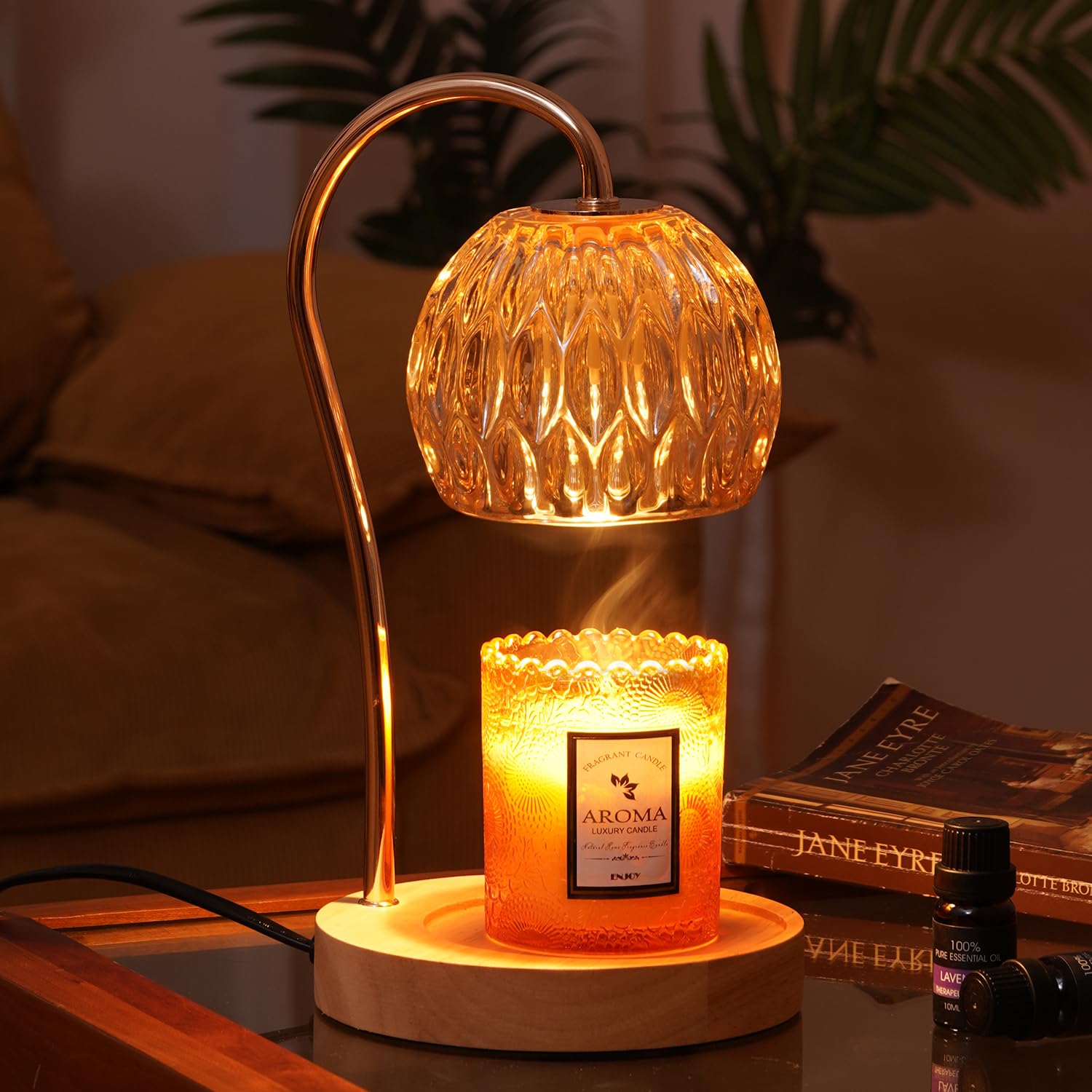 BEALUXUR Candle Warmer Lamp, Electric Candle Lamp Wax Melt Warmer for Soy Wax Jar with 2 Light Bulbs, 4 Timer & 4 Dimmer, Birthday, House Warming Gifts New Home