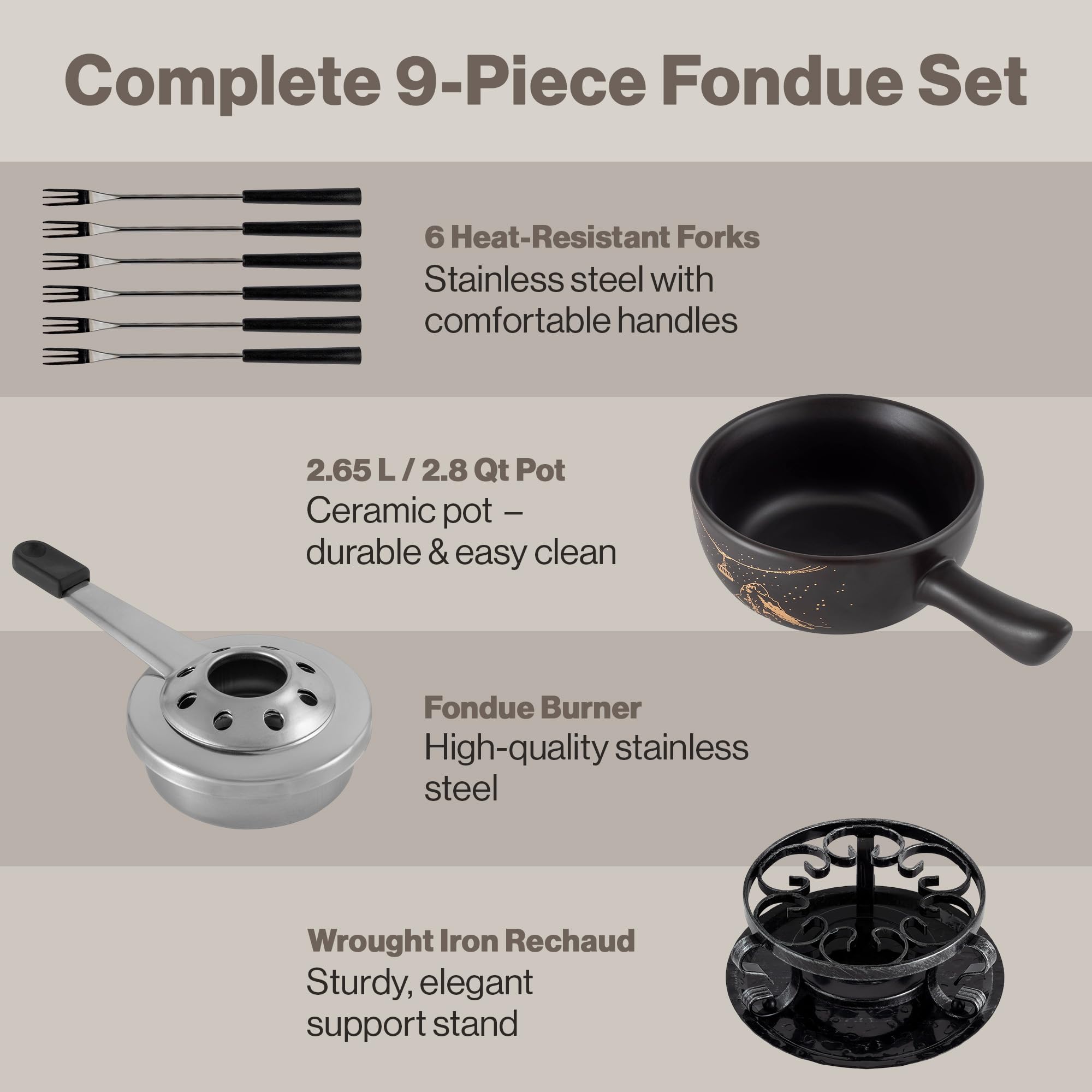 Swissmar Gruyère Service à fondue 9 pièces