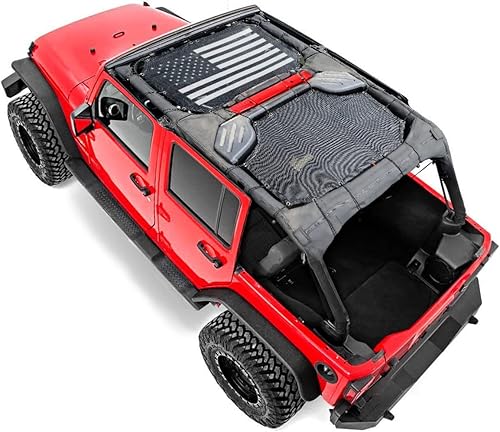 Savadicar Parasol superior, cubierta de malla para el sol, pantalla de bikini con bloqueo UV con patrón de bandera de Estados Unidos para Jeep