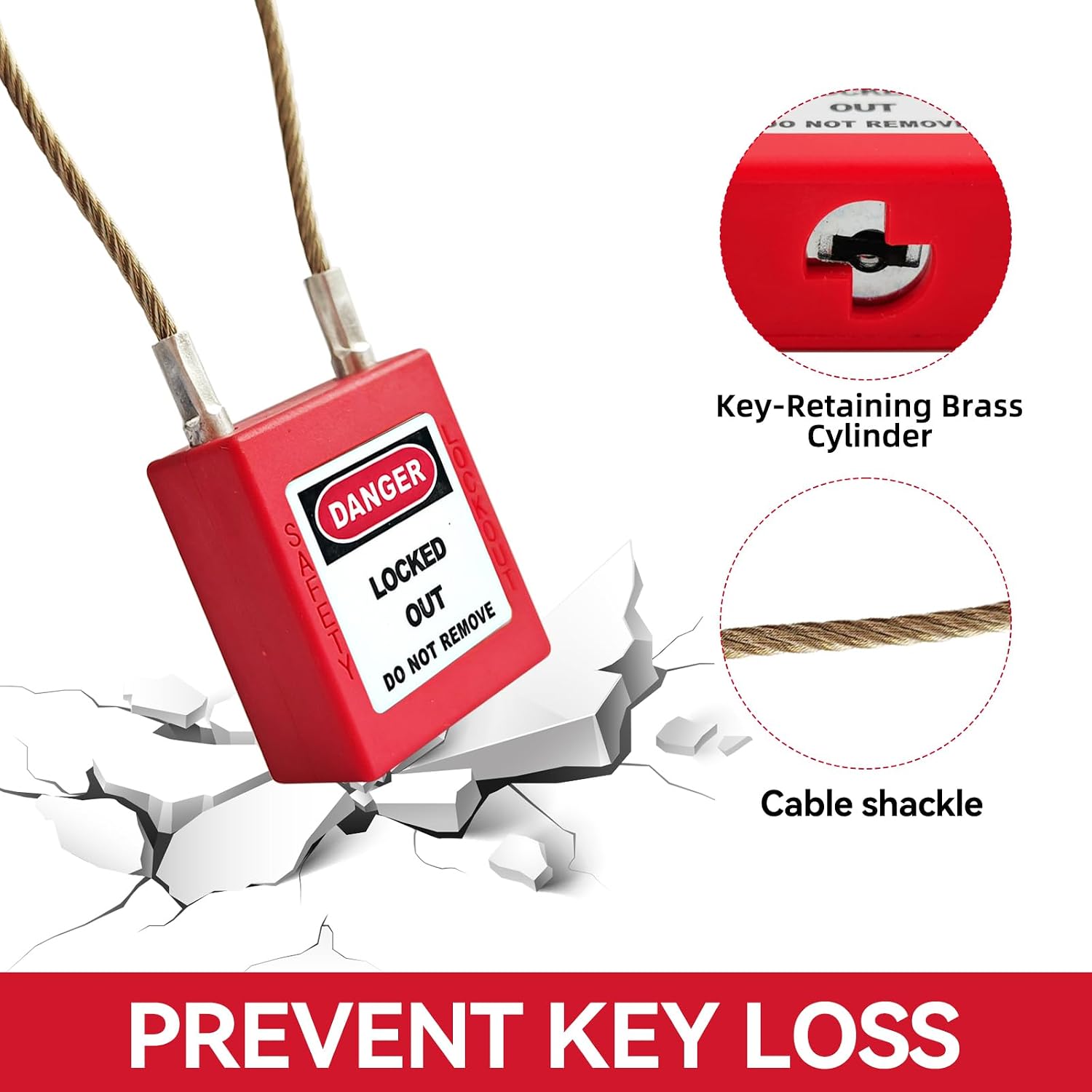 Lockout Tagout Locks Set-5pcs Red Loto Locks,Lockout Locks Keyed Different,Safety Padlocks for Electrical Lockout Tag Out Kit,2 Keys Per Lock, OSHA Compliant Lock Out