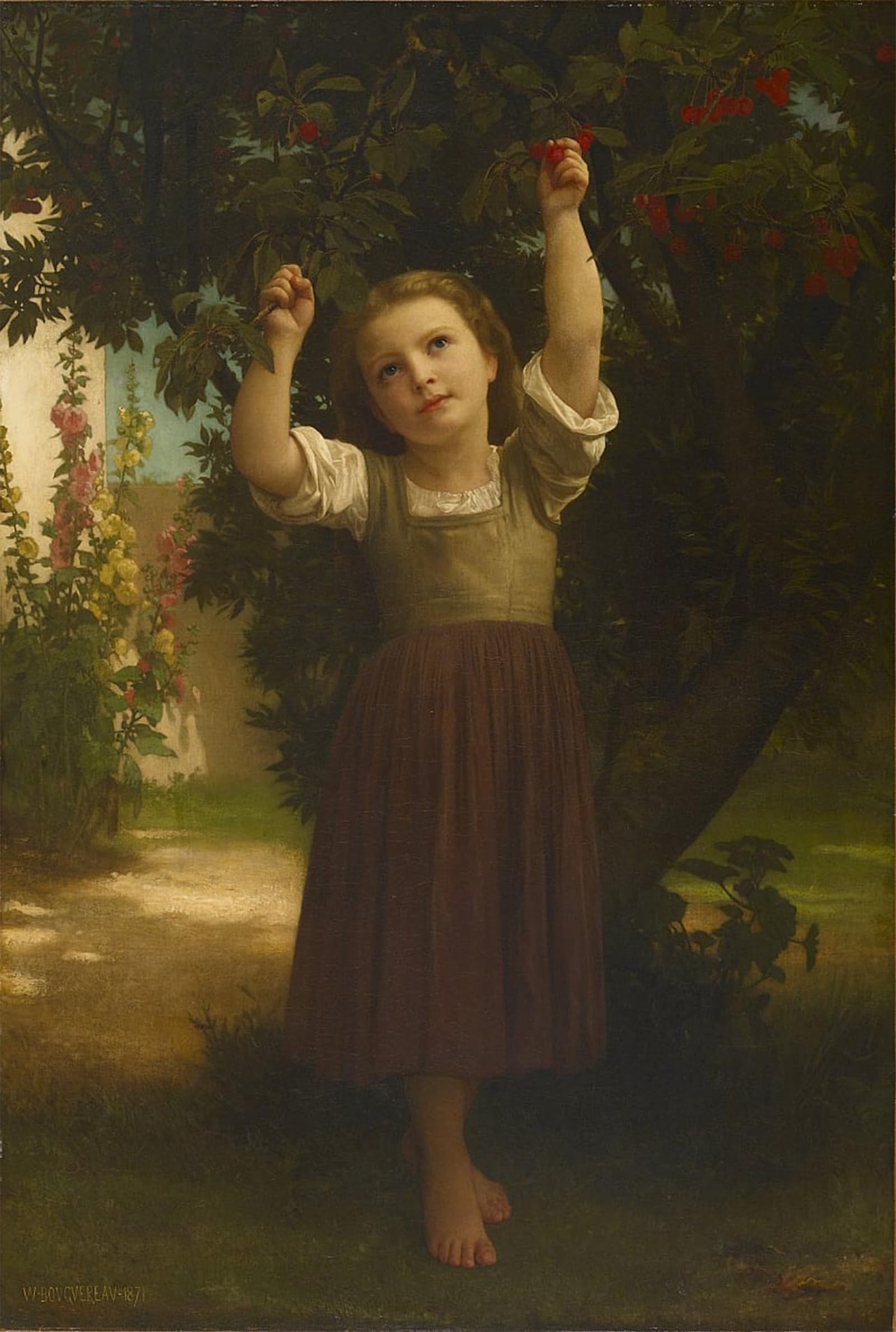ARTXLXXBN Famous Painting Canvas Artwork Graffiti Print At the Edge of the Brook by William Adolphe Bouguereau Portrait Canvas Image for Home Decor 60x90cm