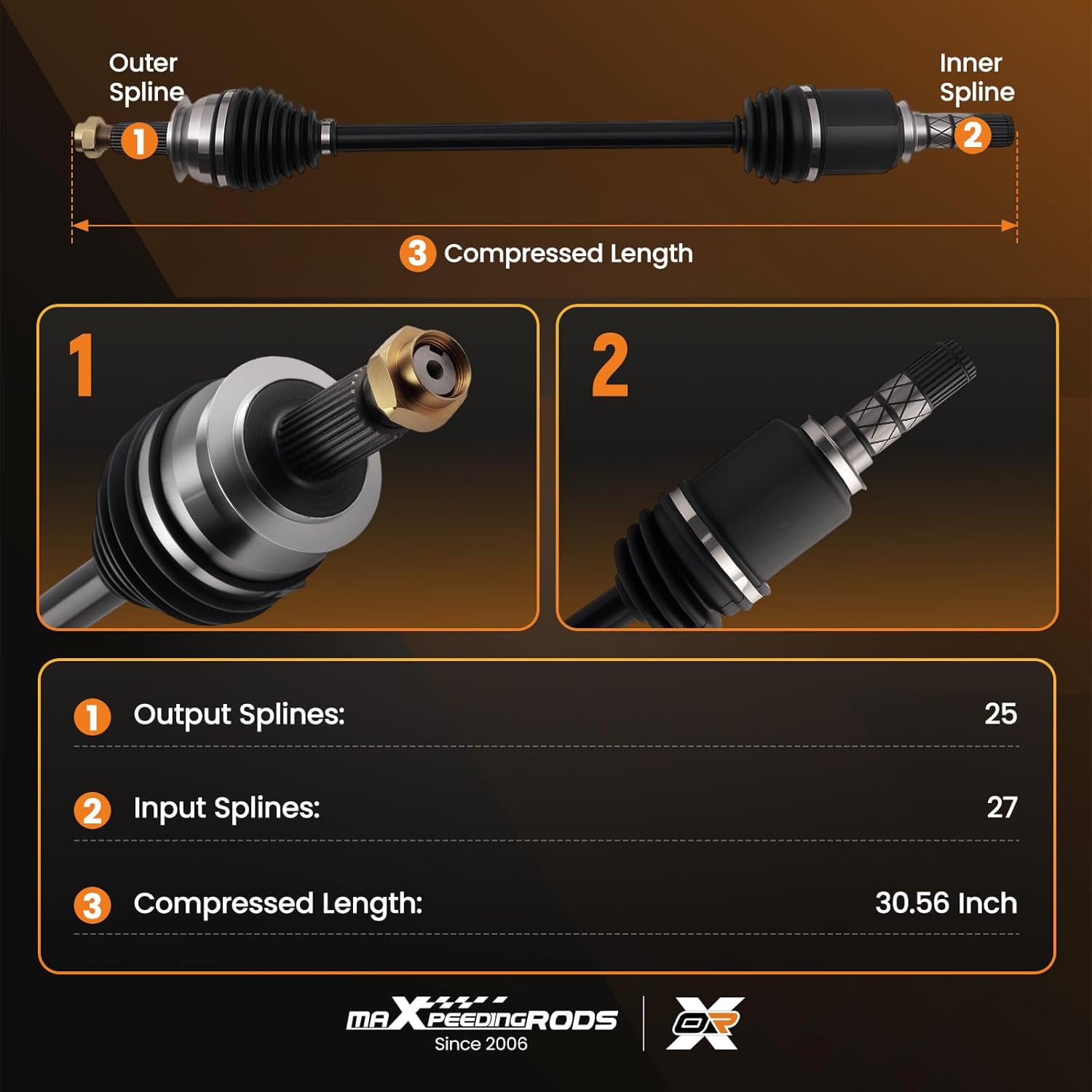 maXpeedingrods Pair (2) Front CV Axle Shaft Assembly for Subaru Impreza 2008-2015, Legacy & Outback 2005-2009, Front Passenger Driver Side