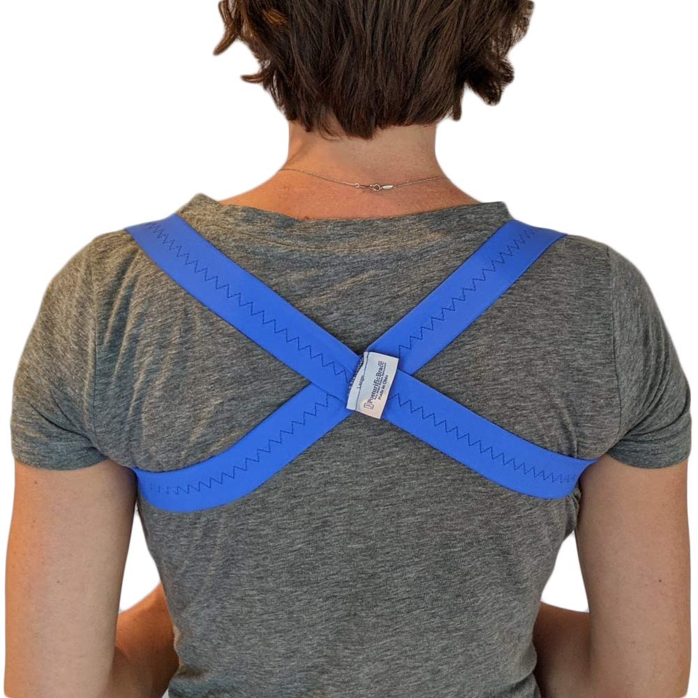 BLUE POSTURE BRACE SHOULDER SUPPORT POSTURE CORRECTOR Made in USA - THE 2 IN 1 POSTURIFIC BRACE -
