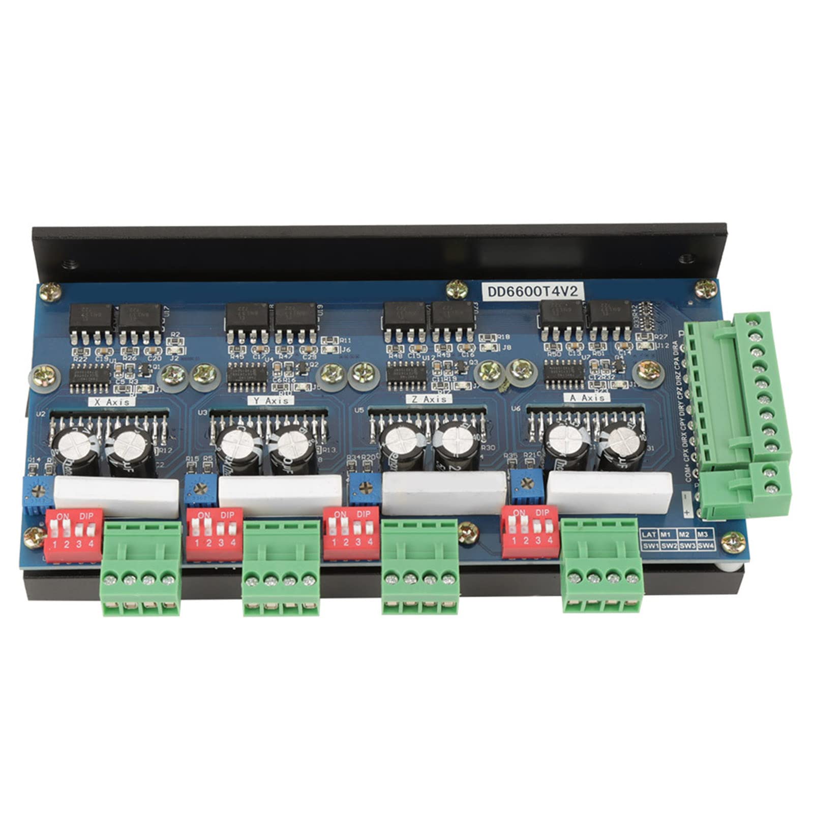Placa controladora de motor paso a paso TB6600 Controlador CNC de alta potencia 4A con tecnología de picador de corriente constante doble polar para motores paso a paso de 4 ejes