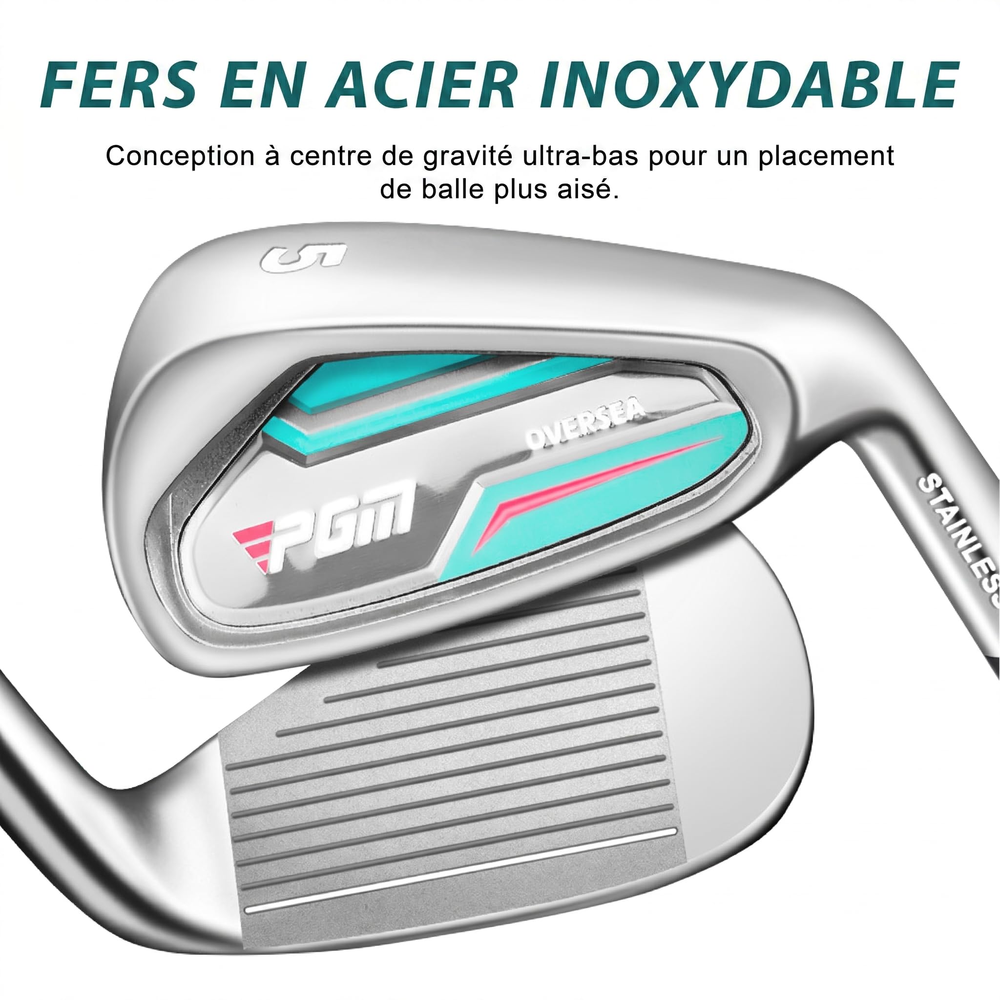 PGM Ensemble de clubs de golf pour femme avec 12 clubs – 4 bois (#1, 3, 5, 4H), 7 fers (#5, 6, 7, 8, 9, PW, SW) et 1 putter – Sac de support de golf