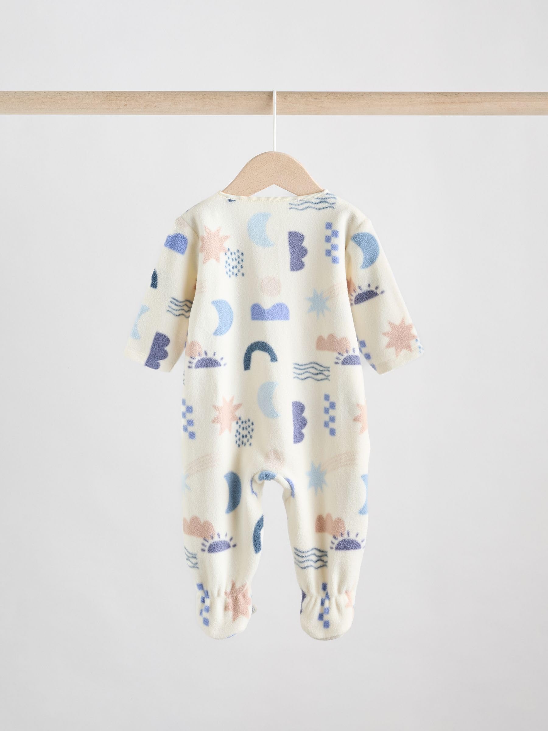 NEXT Baby Jungen Babystrampler Zwei-Wege-Reißverschluss Microfleece 2er-Pack