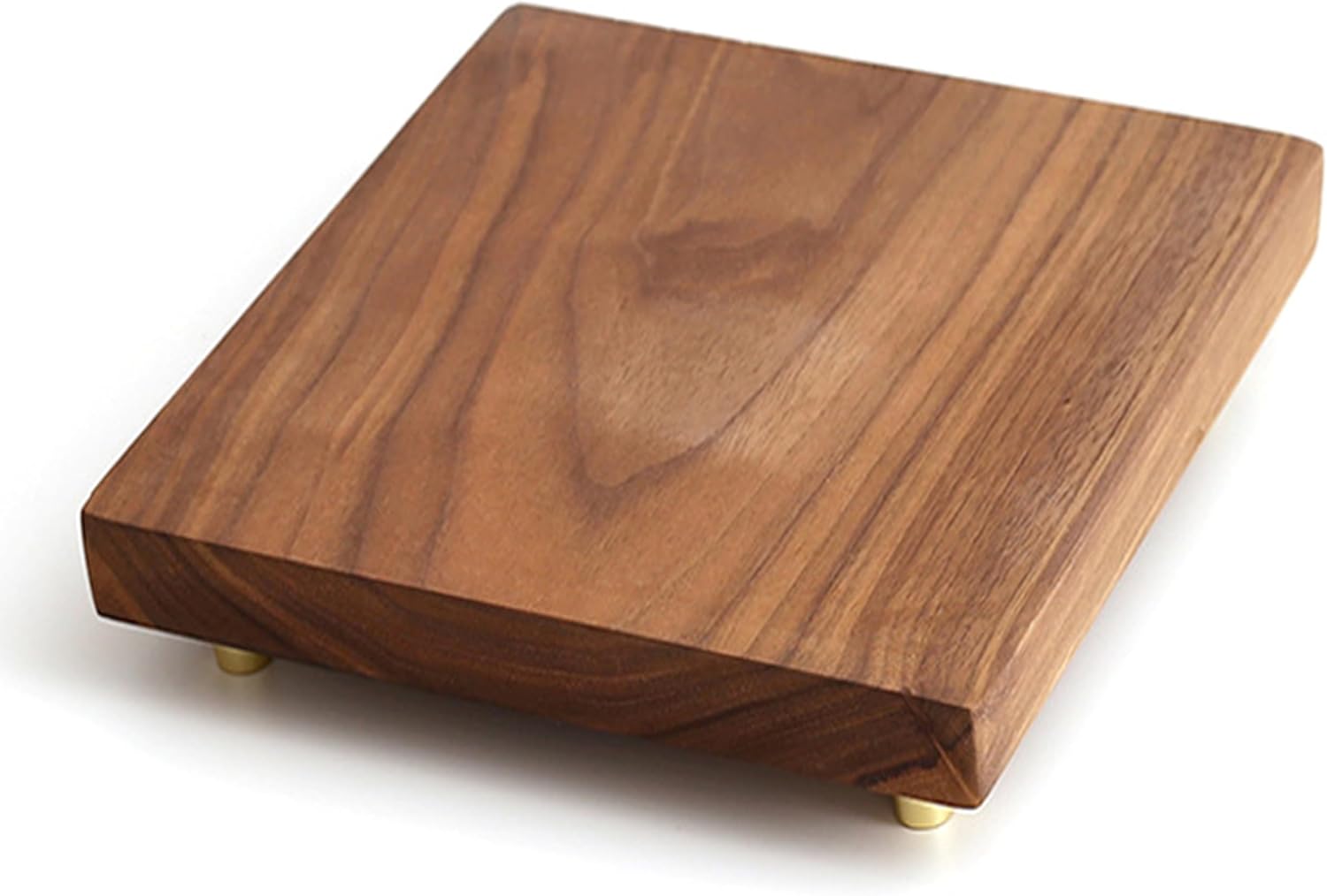 Walnut Deep Wood Grain Vintage Solid Wooden Pedestal Fish Tank Collected Stones Display Tray Stand Base