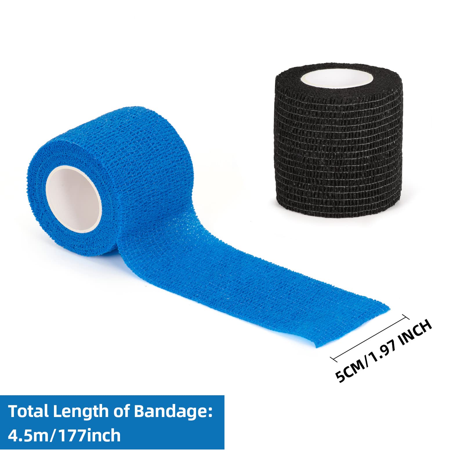 4 Rolls Cohesive Bandages Pet Vet Wrap for Dogs Cats Horse Elastic Self Adherent Bandage 5cm x 4.5m Self Adhesive Bandage Tapes for Sports Finger Wrist Assorted Color — view 5