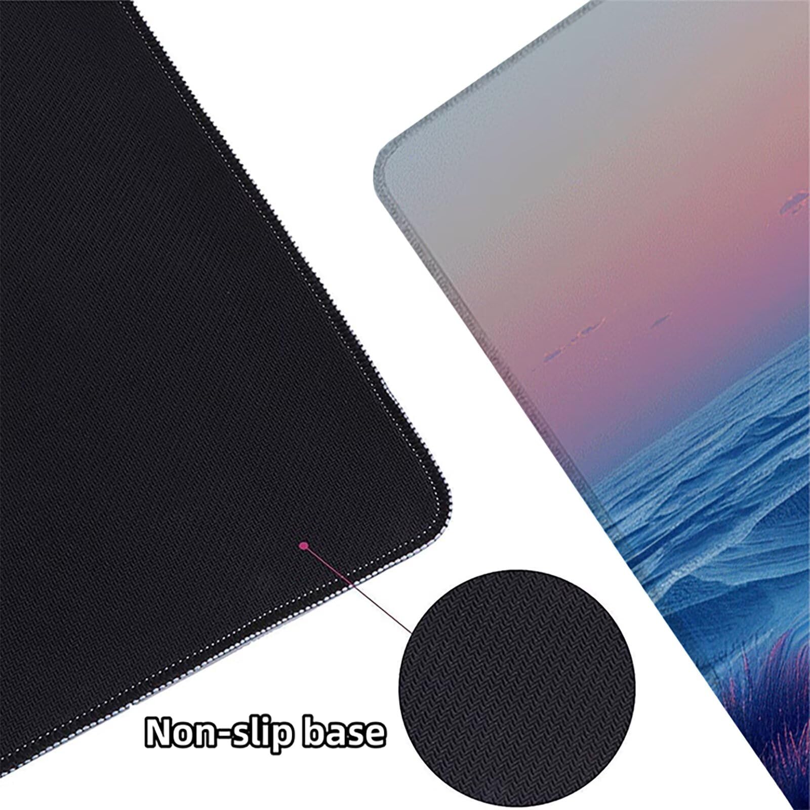 Playa Alfombrilla Ratón Gaming XXL 1500x800x3mm, Alfombrilla Gaming PúRpura Mousepad con Base de Goma Antideslizante Impermeable Desk Mat para Teclado y Raton Accesorios Gaming, Regalos de Hombre F-3
