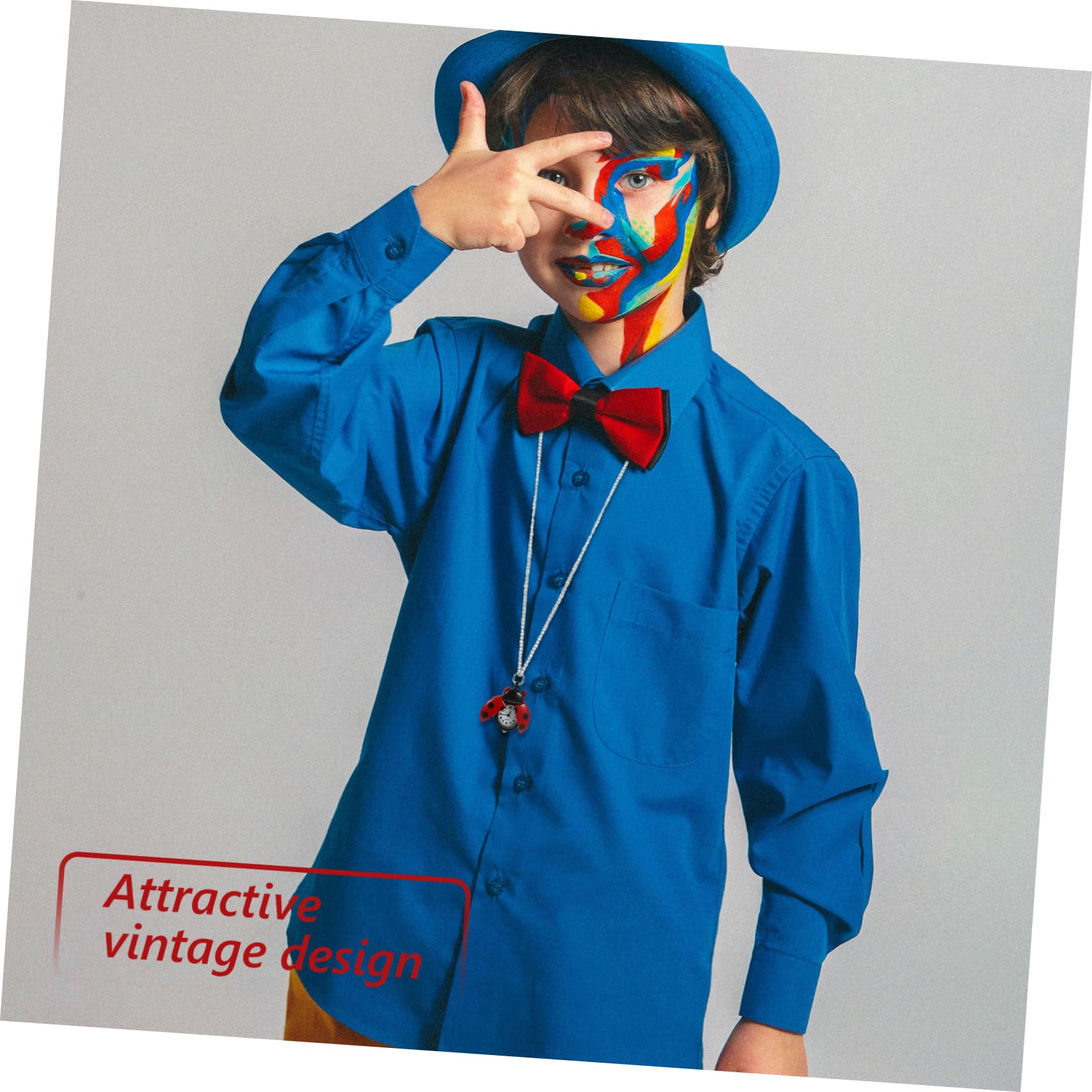 VALICLUD Reloj de bolsillo con cadena, reloj de bolsillo vintage para niña, reloj de bolsillo, reloj de bolsillo retro de mariquita, reloj de bolsillo colgante, reloj de bolsillo para hombre y niño