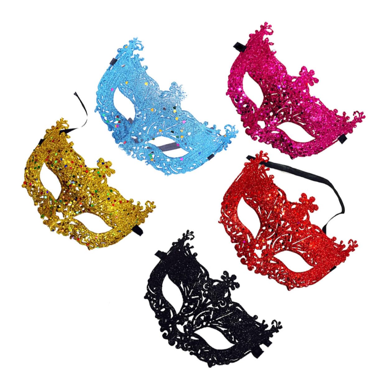 WOFASHPURET Mysterious Fun Masks 5pcs Masquerade Masks Easy On/off Perfect for Party Carnival