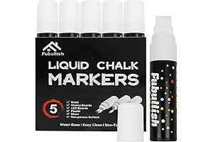 Giant Washable Car Chalk Window Markers - Pack of 5 Jumbo White...