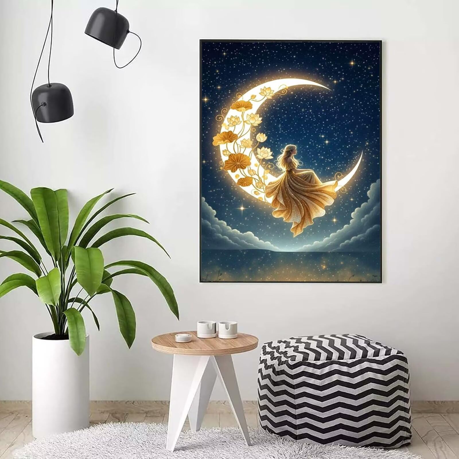 lune Peinture Numero Adulte, Avec Pinceau and Acrylique - 80x100cm j0-437