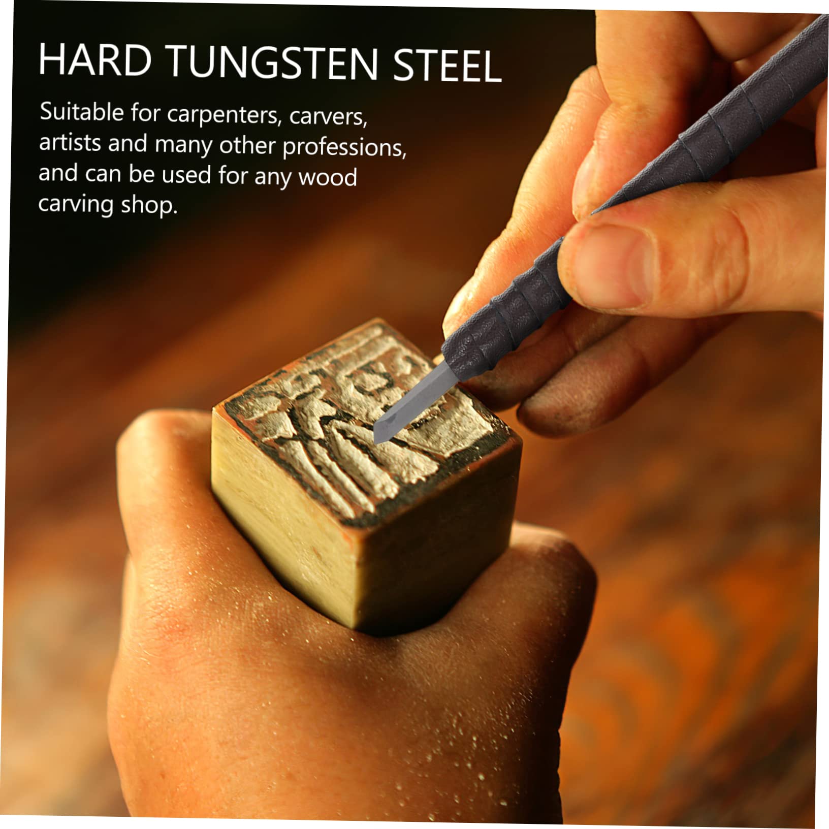 Set di 8 Strumenti Utensili Robusti in Acciaio per Intaglio Legno con Borsa Portatile per Artigiani e Hobbisti nel Fai-da-te della Scultura su Legno