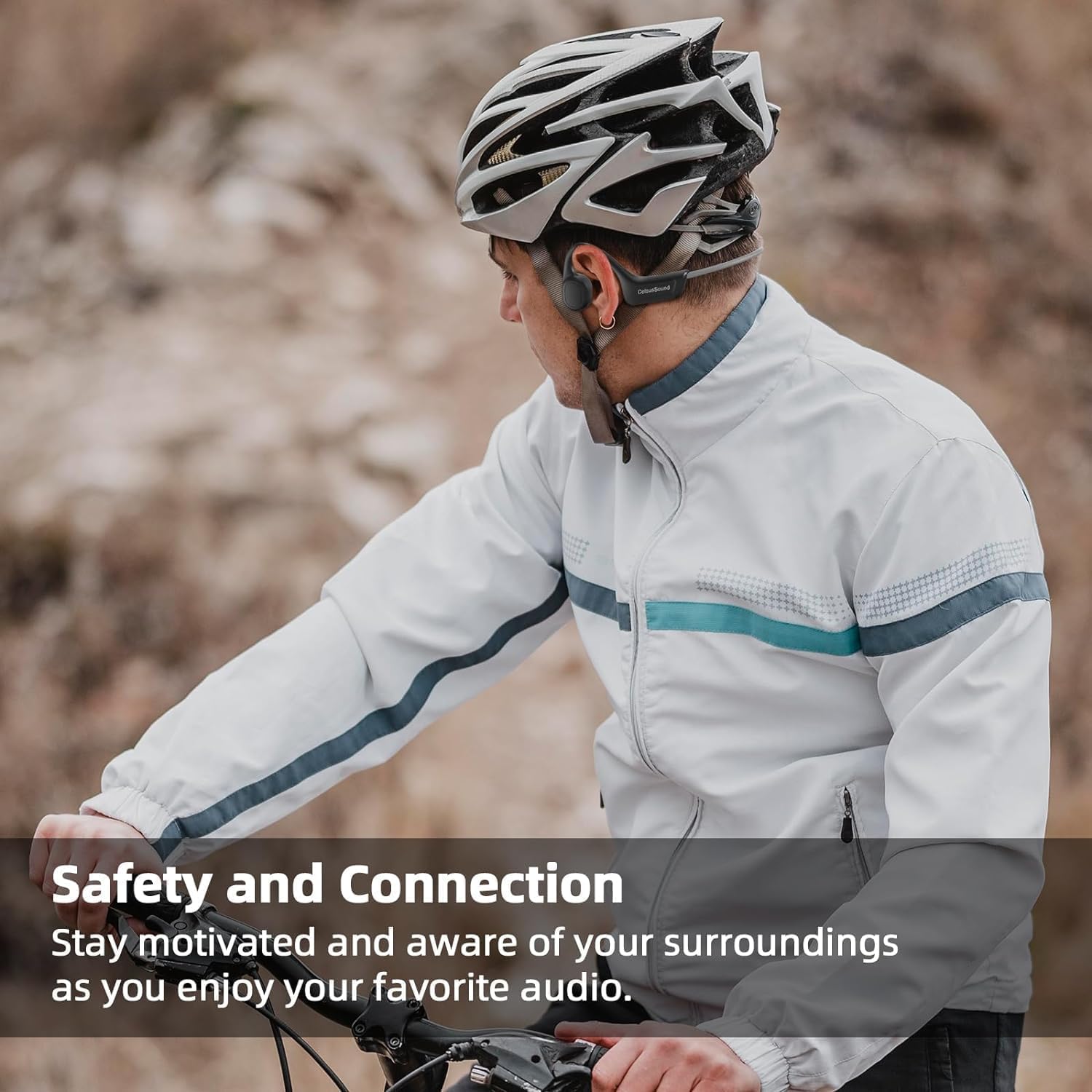 Cuffie a conduzione ossea, auricolari wireless impermeabili IPX7, auricolari aperti Bluetooth 5.3 con microfono, 10 ore di riproduzione per corsa, ciclismo, escursionismo, palestra,