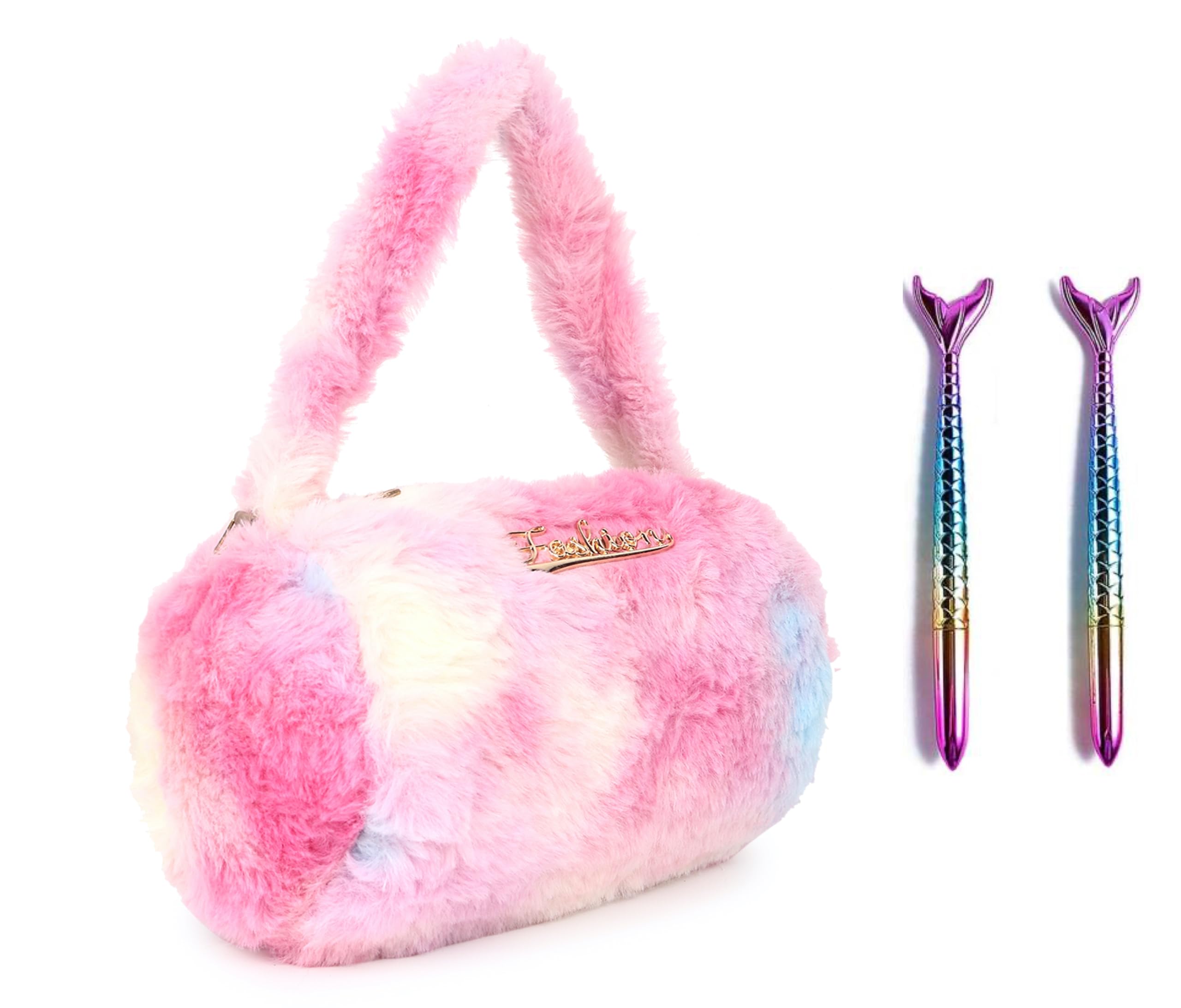 Sanjis Enterprise Combo of tiny fur sling and 1 Fur pen, Cute Tiny,small fur multicolour sling Bag With Chain/Handbag/Crossbody Sling Bag/Purse/Stylish Bags for Girls (Rainbow) (B0CJ71F92N) Amazon Price History, Amazon Price Tracker