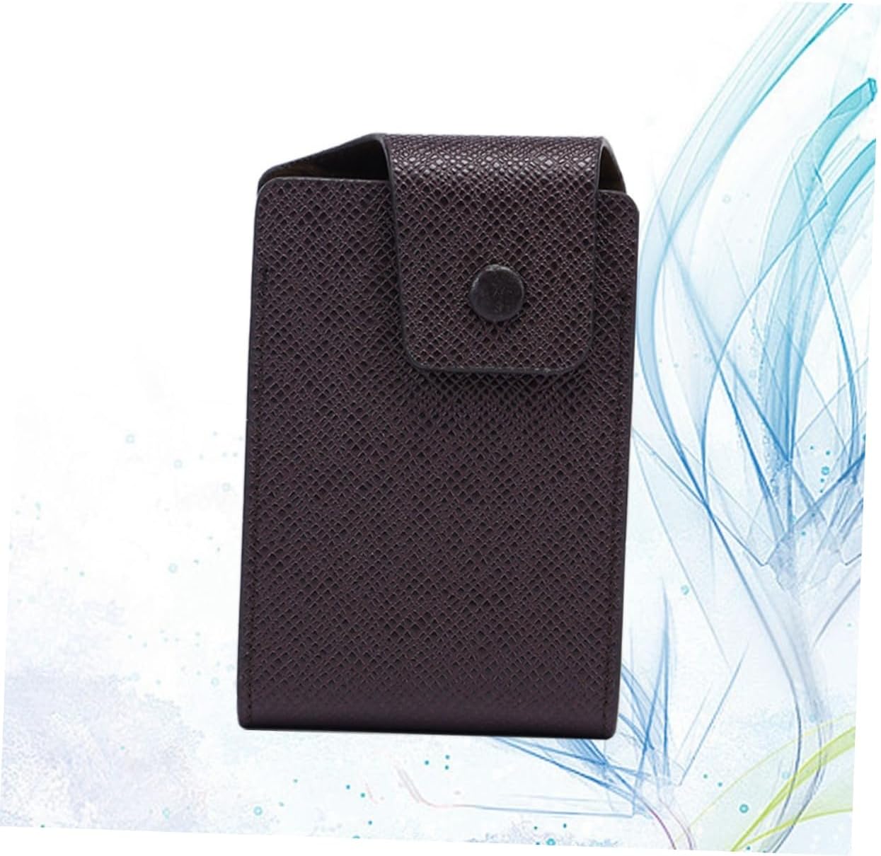 Men Certificate Storage Bag Id Card Coin Wallet Buckle Bag Fashion Pu Coffee