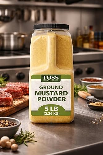 Miniatura 3 de TOSS Polvo de mostaza molida – Especias de cocina a granel de 5 libras Mostaza amarilla seca para condimentos, adobos, salsas y encurtidos