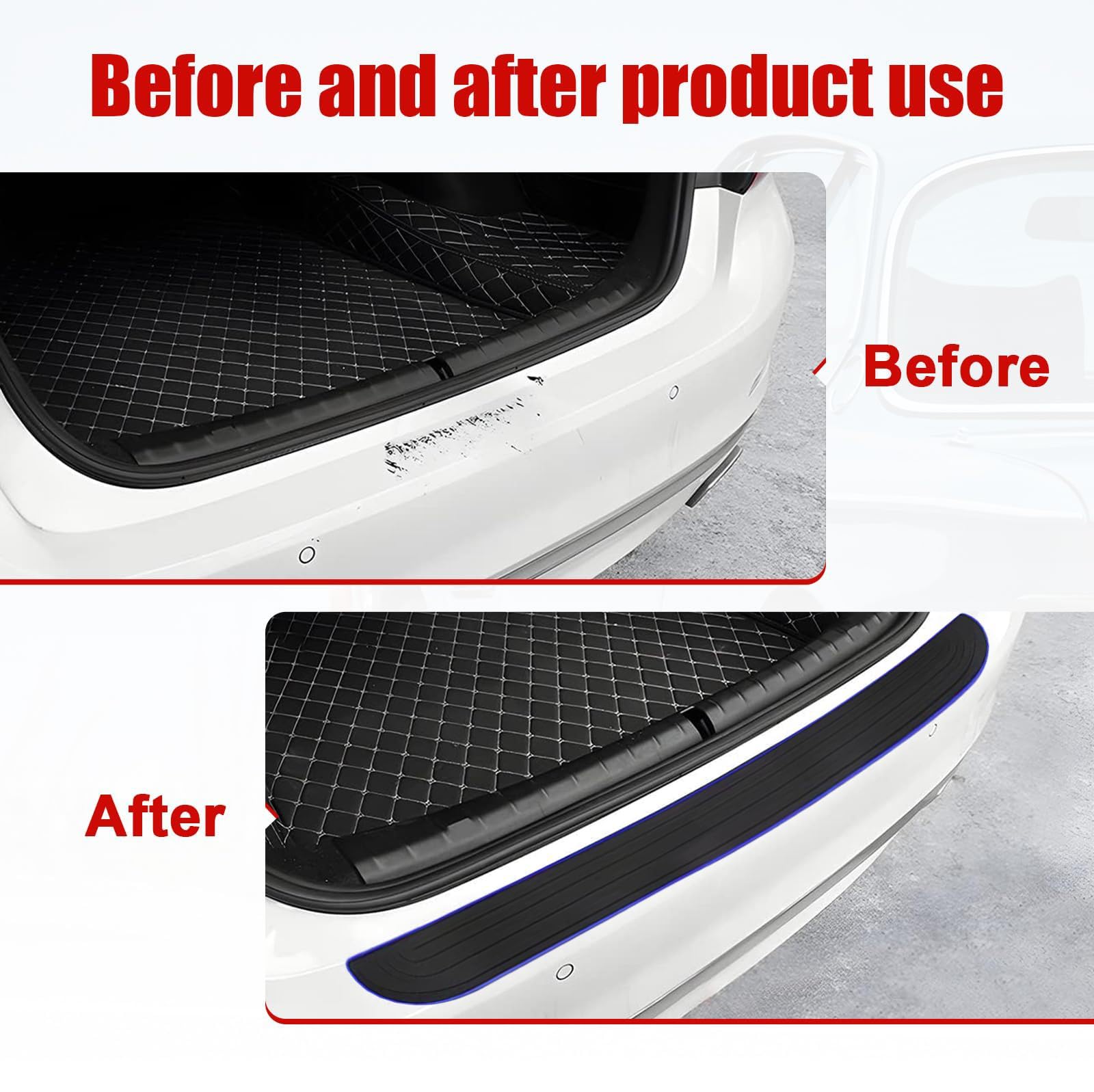 Protection Pare-chocs Arrière Pour BYD Seal U DM-i 2023-2025 - Autocollant Caoutchouc, 104x9 Cm, Noir