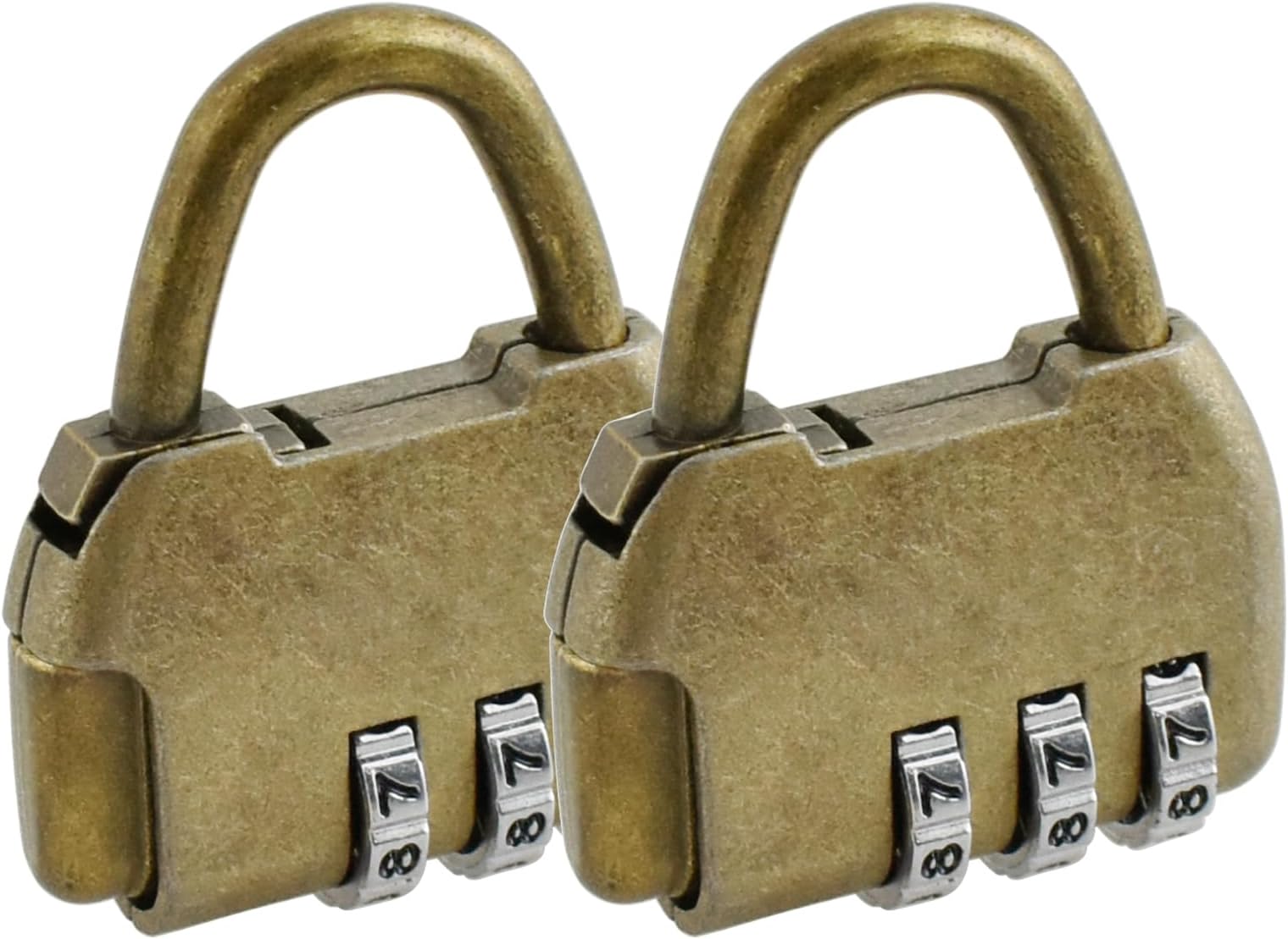 SDTC Tech 2-Pack Mini Antique Password Padlock Retro Vintage Style Handbag Shape Bronze Locks