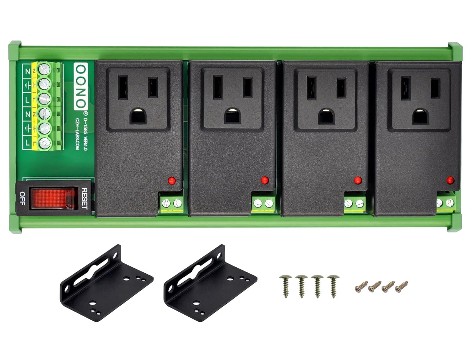 AC Power 4 Channel IoT Relay Outlet Module, DIN Rail or Screw Mounting (D-1585TL)