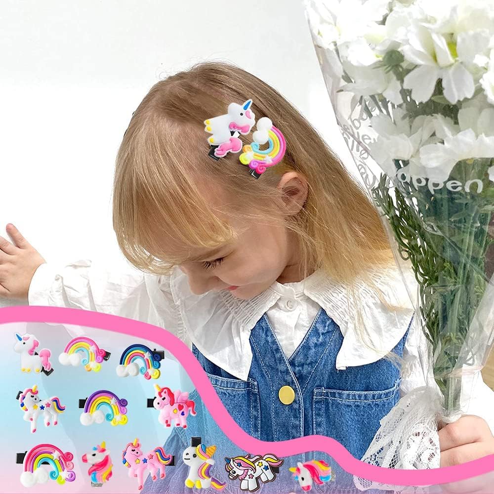 Peluche Bolso Bandolera, Regalos de Unicornio Joyas Set Accesorios con Clips de Pelo de Unicornio Arcoiris Collar Pulsera Anillo Pendiente para Niñas Vestirse y Juego de Roles