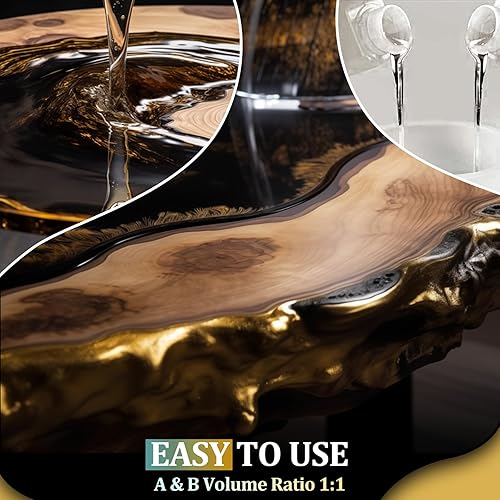 Miniatura 8 de Kit de resina epoxi transparente de 72 onzas, fundición y revestimiento para mesas de río, resina artística, proyectos de joyería, bricolaje, vasos,