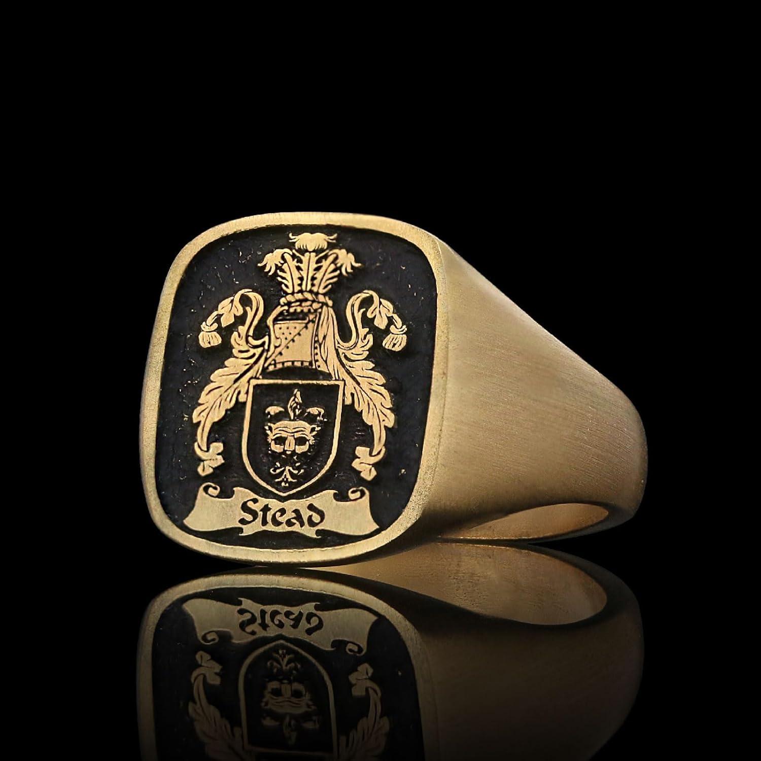Family Name Ring, Customizable Coat of Arms, Sterling Silver, Signet Ring