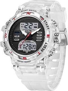 Digitale Armbanduhr Kinder Digitaluhr Damen Uhr 5ATM Wasserdicht Kinder Uhren für Jungs Mädchen mit Wecker Kalender Coutdown LED Stoppuhr 12/24H Analog Digital Sportuhr Militär Kids Watch