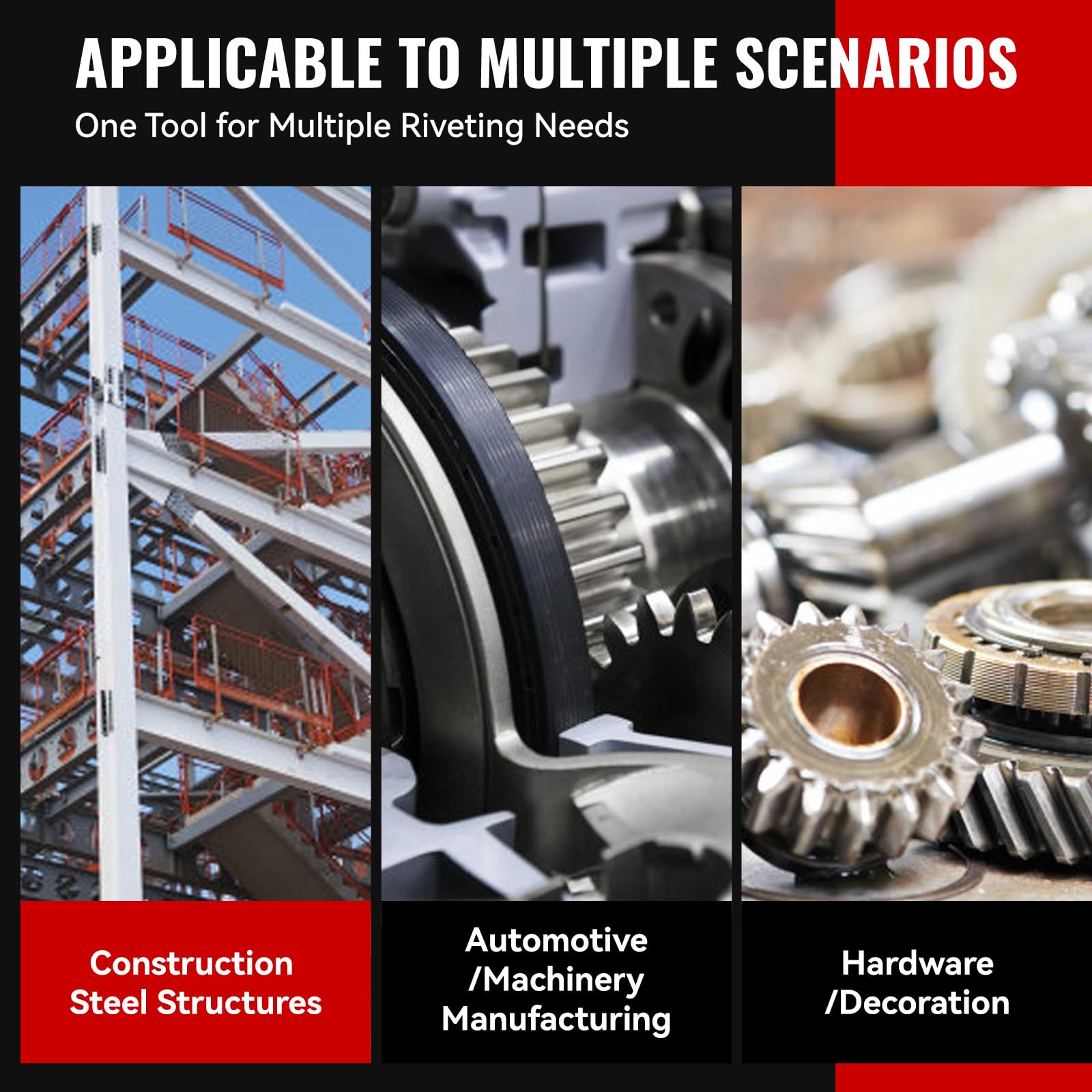 Pistola Rivettatrice A Batteria Senza Fili – 20.000 N, Per Rivetti 2,4-5 Mm, Compatibile Con Batterie Makita