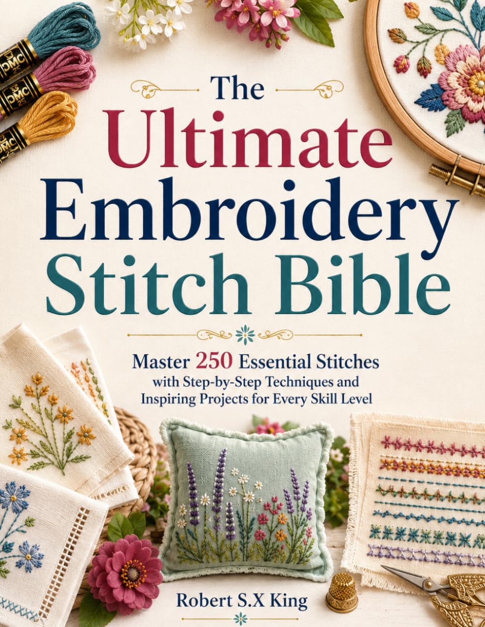 The Ultimate Embroidery Stitch Bible: Master 250 Essential Stitches with Step-by-Step Techniques and Inspiring Projects for Every Skill Level