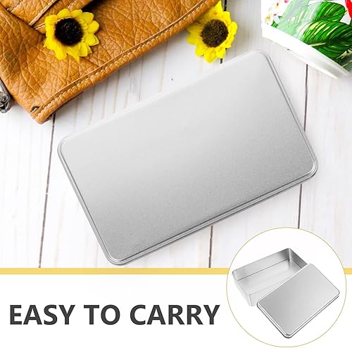 Miniatura 8 de Cabilock Caja de lata rectangular de metal con tapa, lata vacía, contenedor de almacenamiento de dulces para golosinas, regalos para el hogar, color