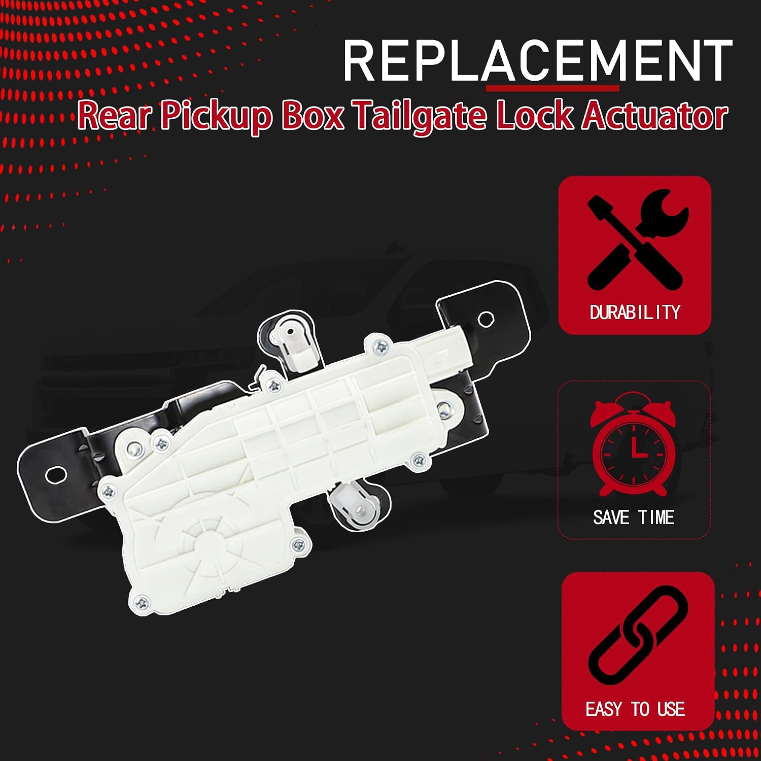 Rear Pickup Box Tailgate Lock Actuator Compatible with Chevy GMC