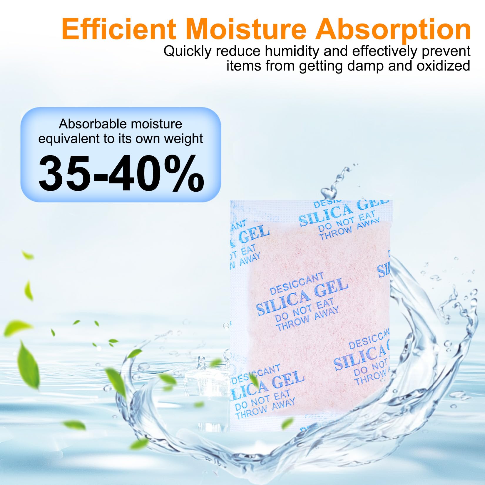 Bolsitas Antihumedad Silica Gel 20g x 22 Pcs, Indicador de Humedad Naranja a Verde para Almacenamiento de Ropa