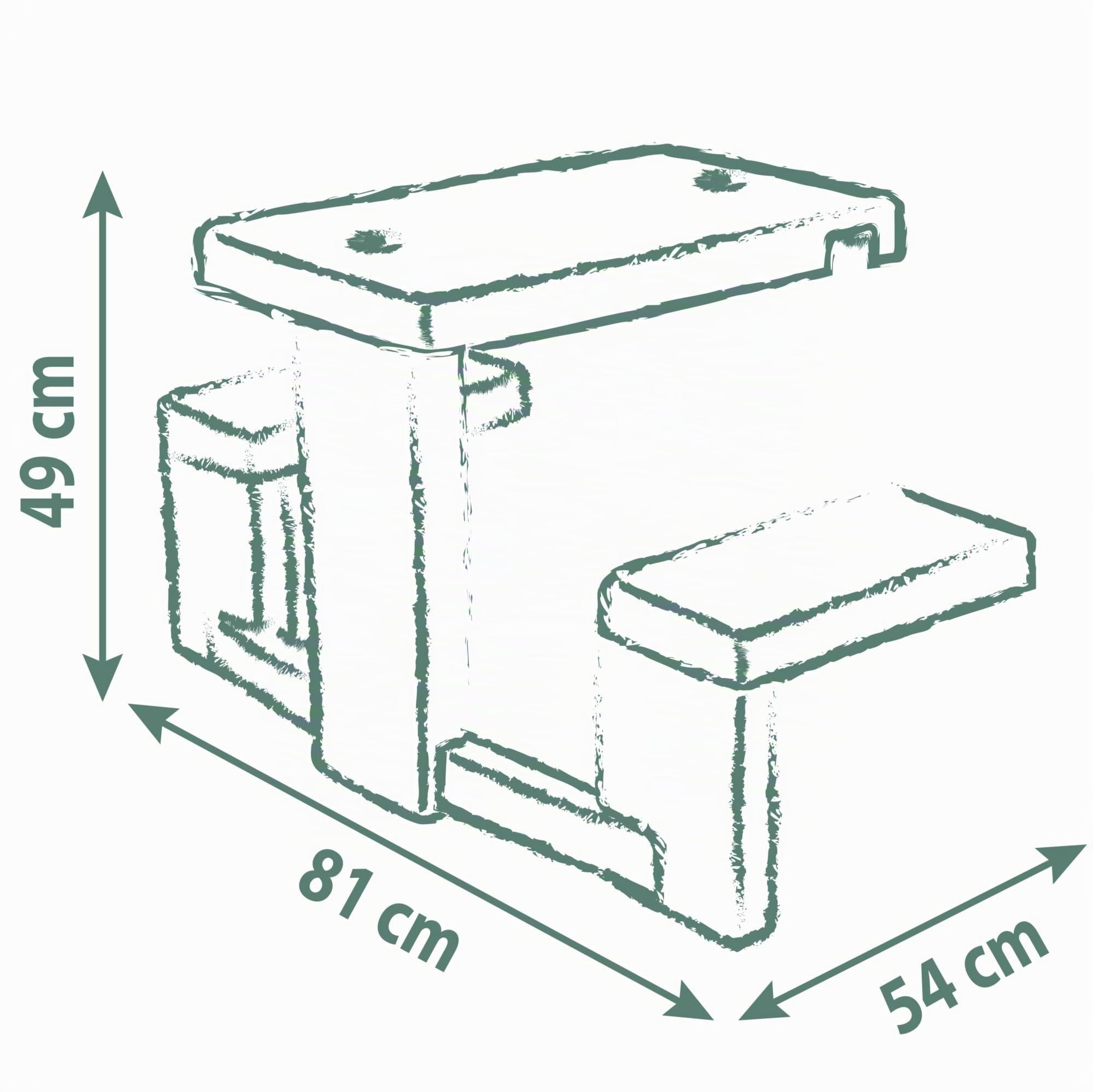Smoby Life - Table Pique Nique - 2 Bancs - Compatible avec de Nombreuses Maisons - Matière Recyclée - A Partir de 2 Ans - Fabrication Française
