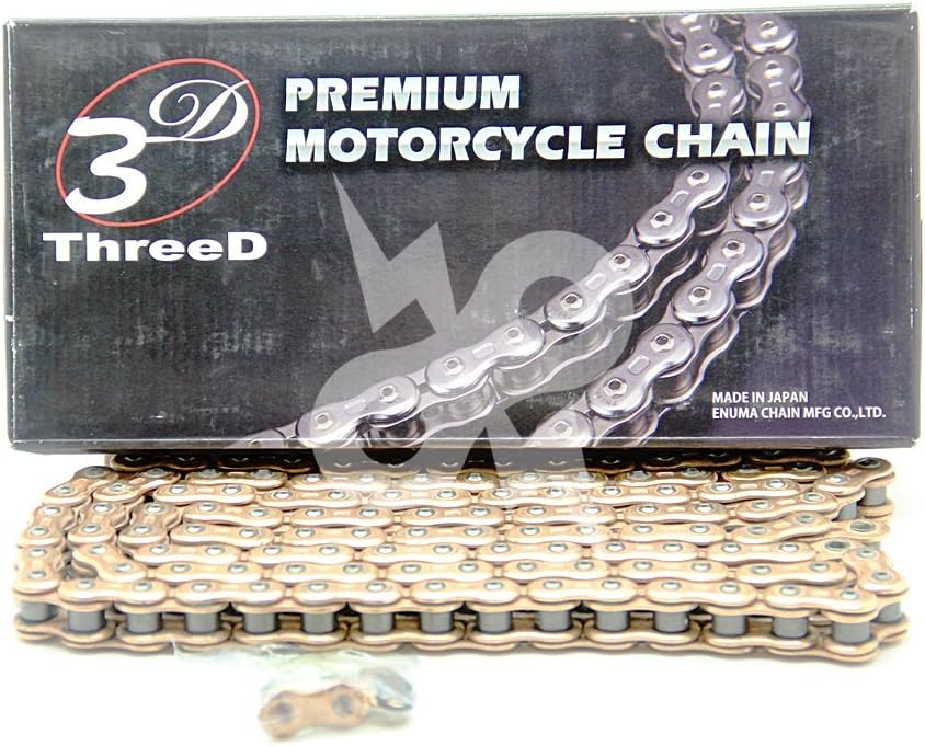 EK Motor Sport "EK Chain 520 GP 3D Premium Chain - 120 Links - Gold